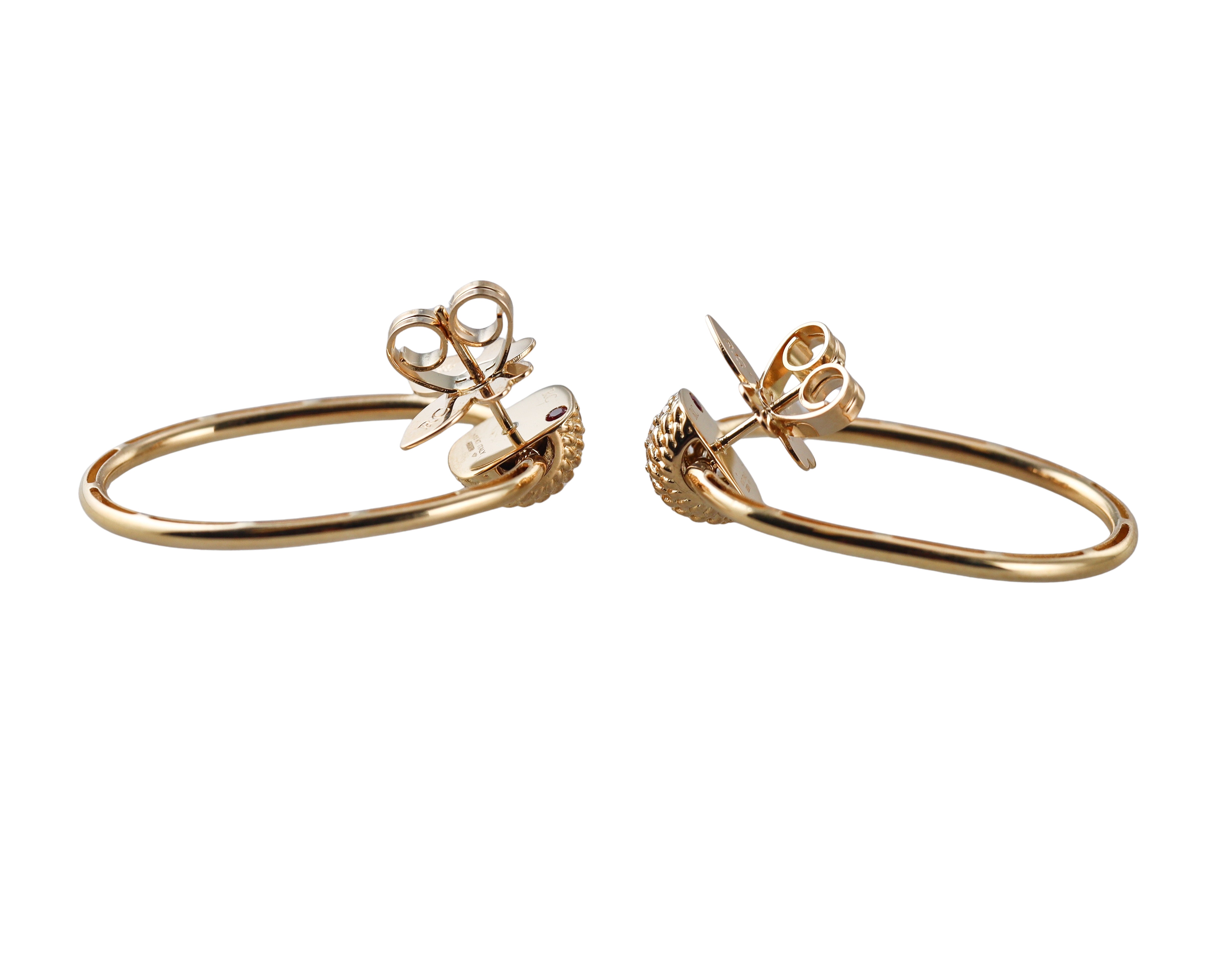 Roberto Coin Opera Yellow Gold Diamond Oval Drop Earrings