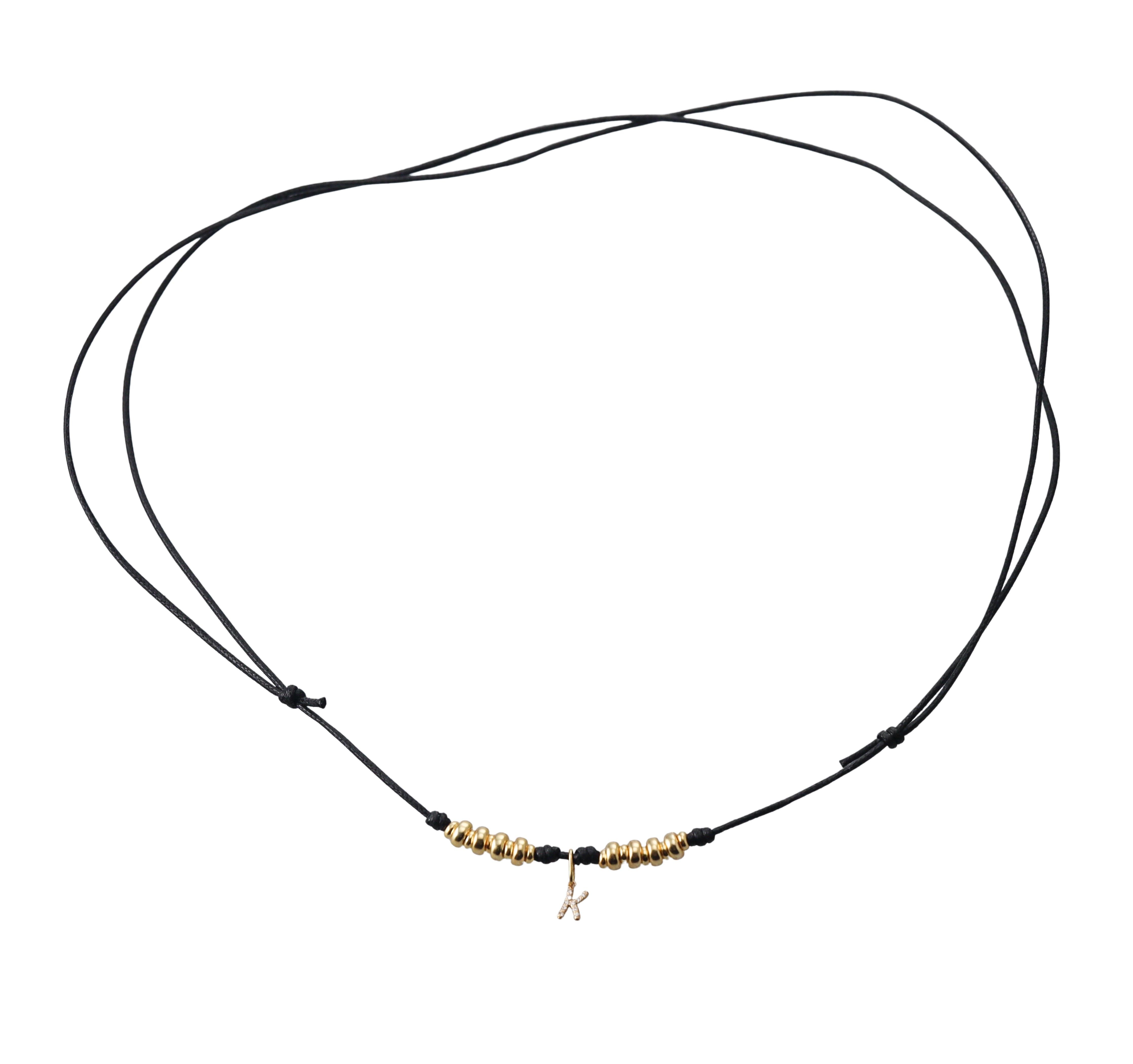 Mastrogioielli Gold Diamond Letter K Charm Necklace