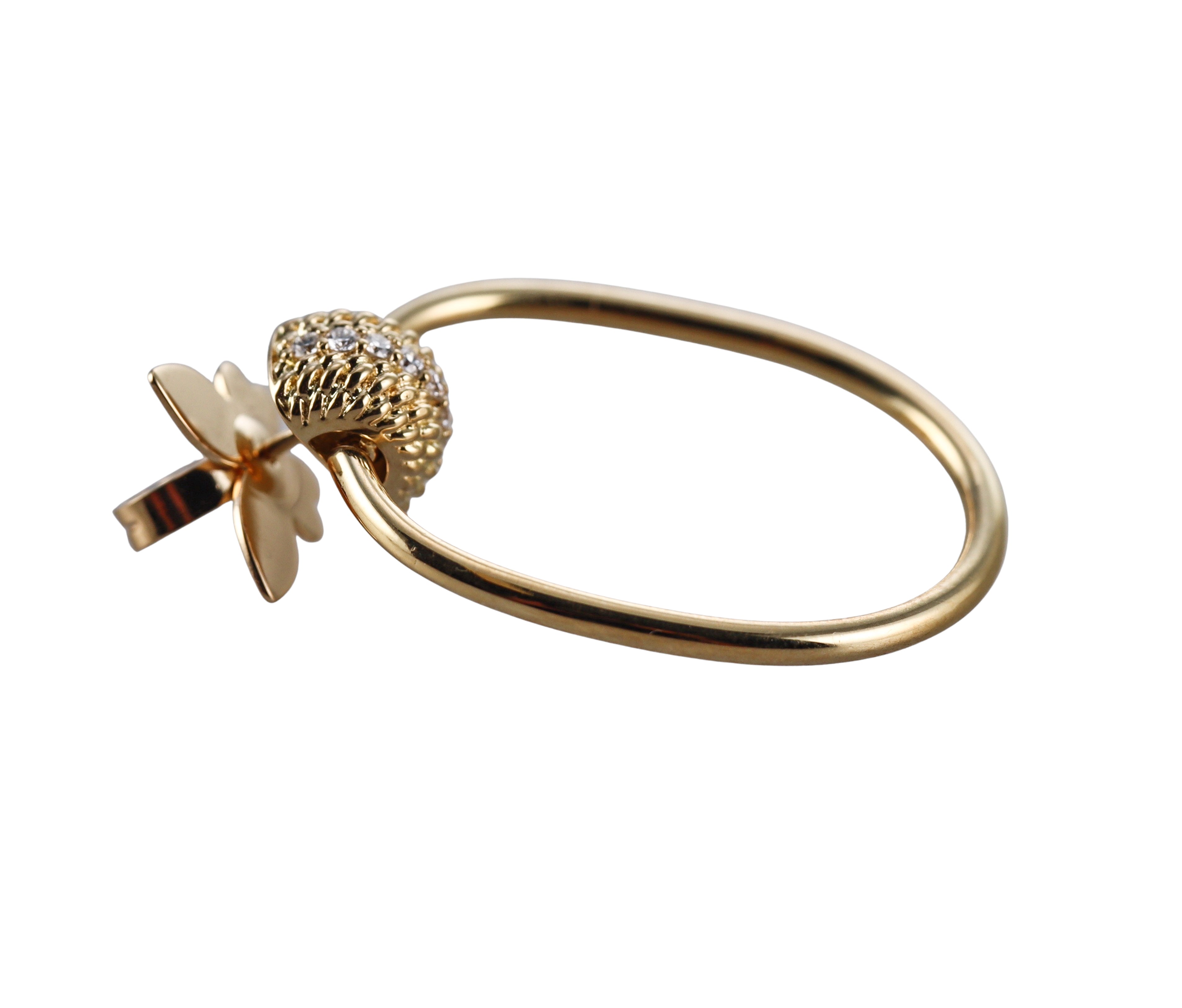 Roberto Coin Opera Yellow Gold Diamond Oval Drop Earrings