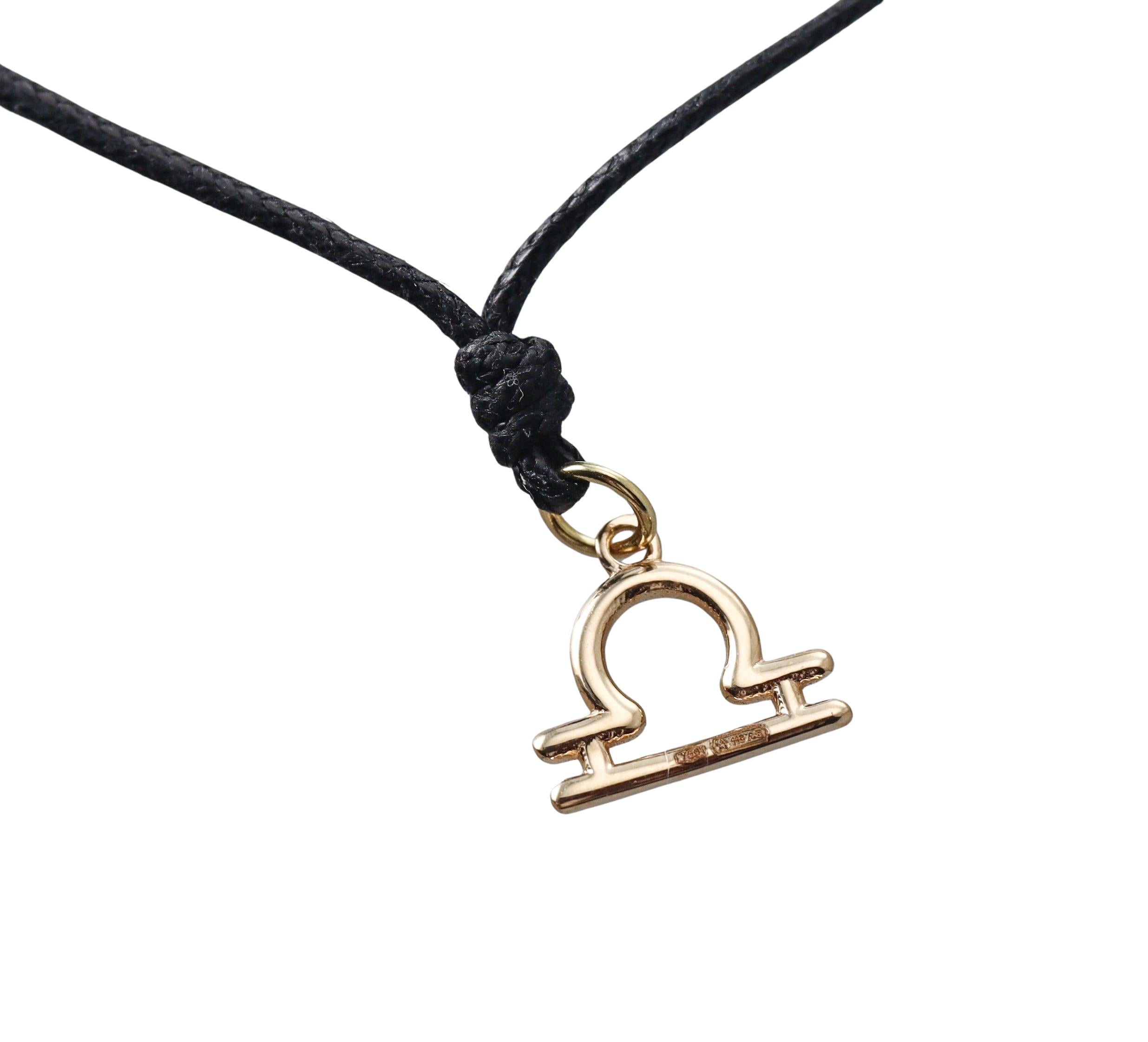 Mastrogioielli Gold Libra Zodiac Charm Necklace