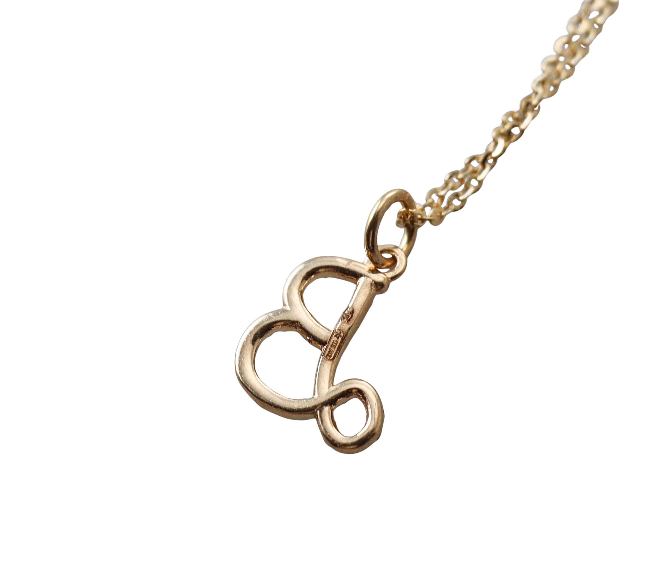 Mastrogioielli Gold Diamond Letter B Charm Necklace