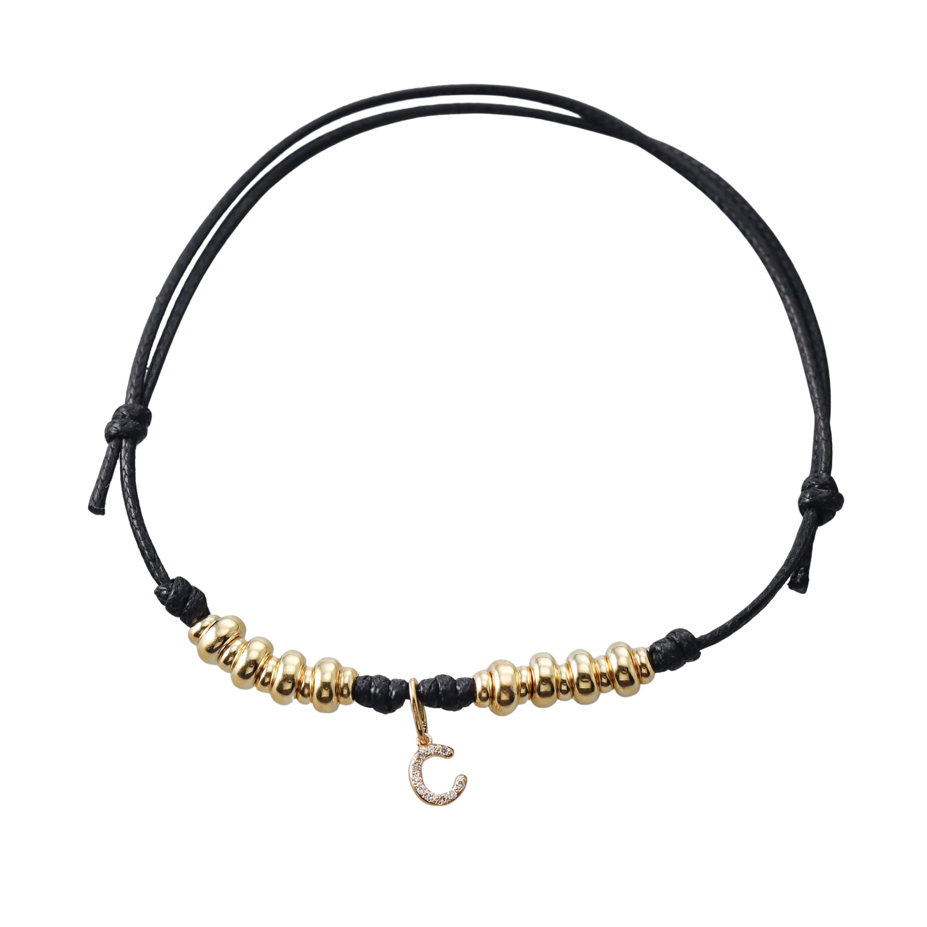 Mastrogioielli Gold Diamond Letter C Charm Bracelet