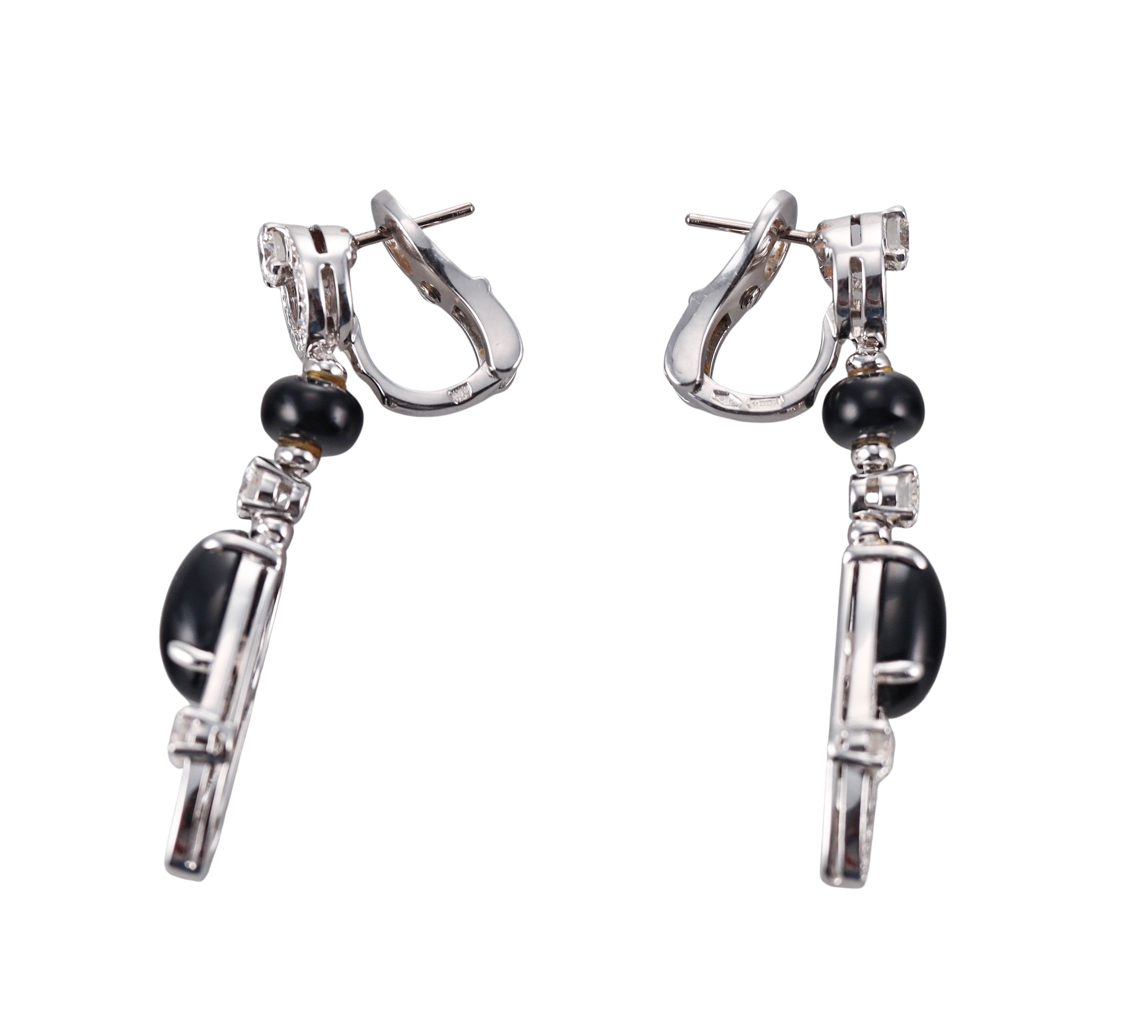 Bvlgari Bulgari Elisia Diamond Onyx White Gold Earrings