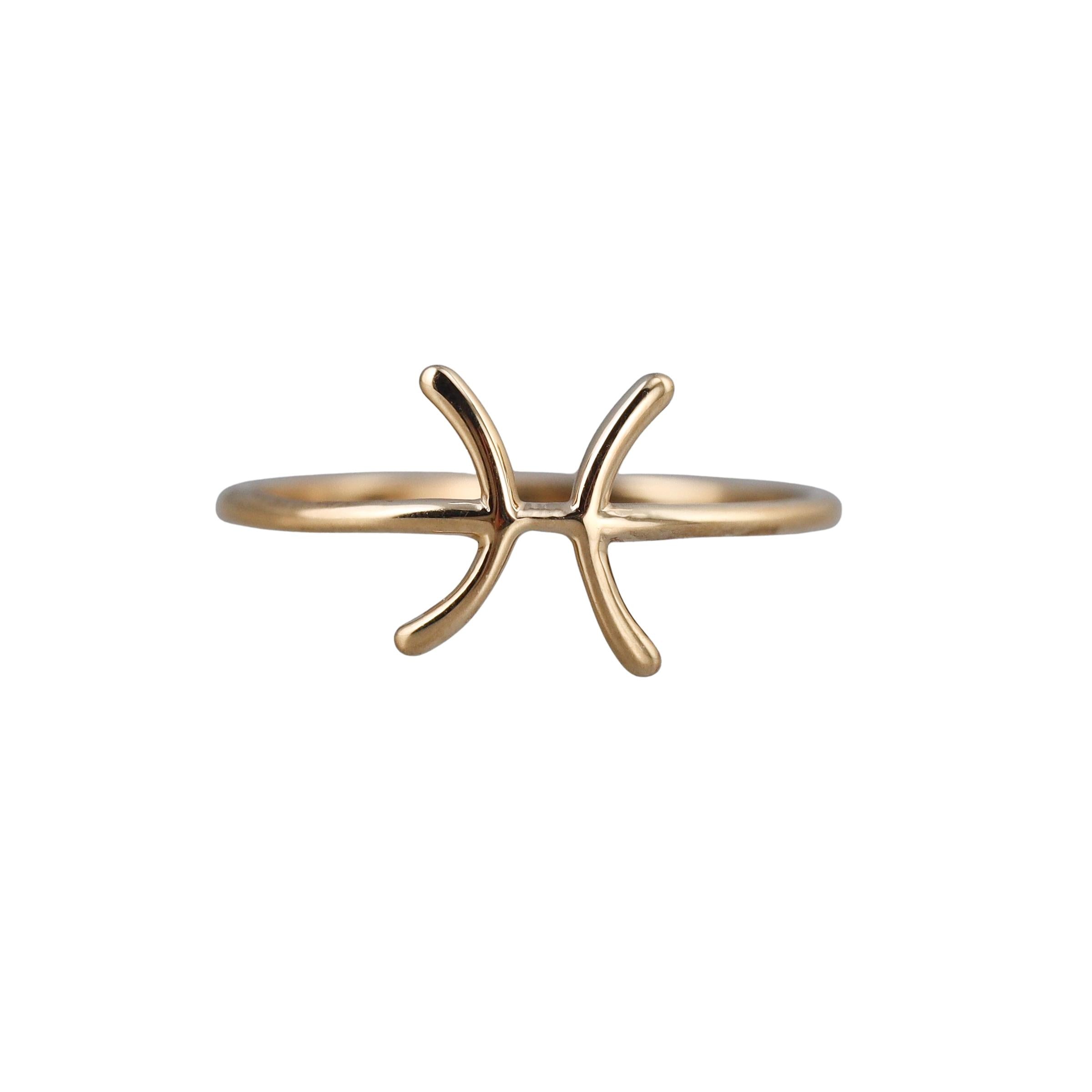 Mastrogioielli Gold Pisces Zodiac Sign Ring