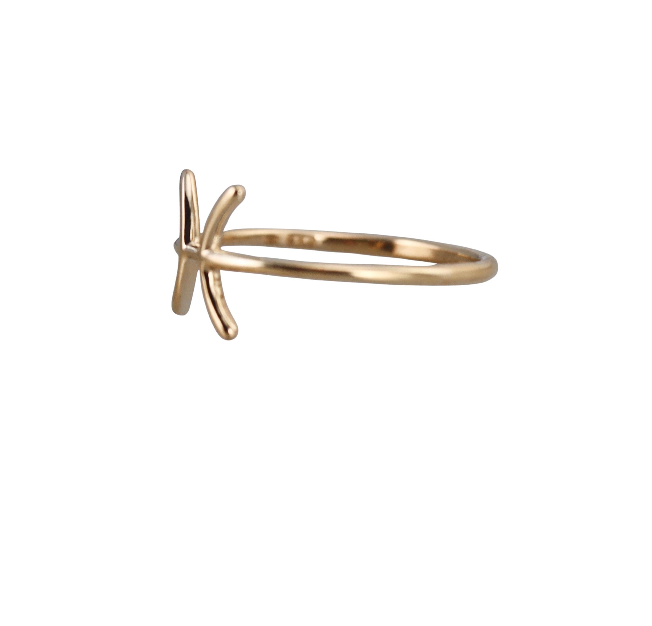 Mastrogioielli Gold Pisces Zodiac Sign Ring