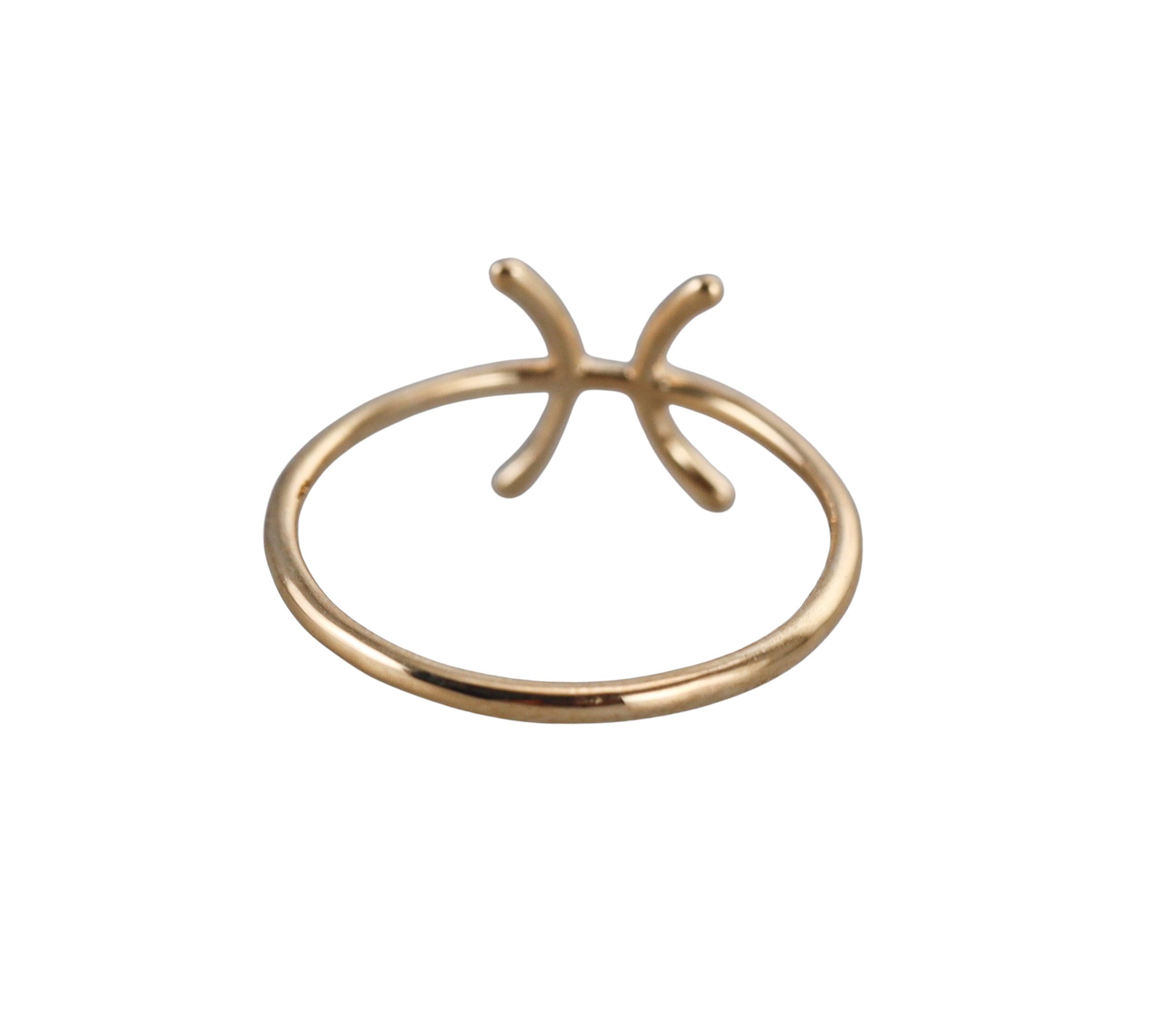 Mastrogioielli Gold Pisces Zodiac Sign Ring