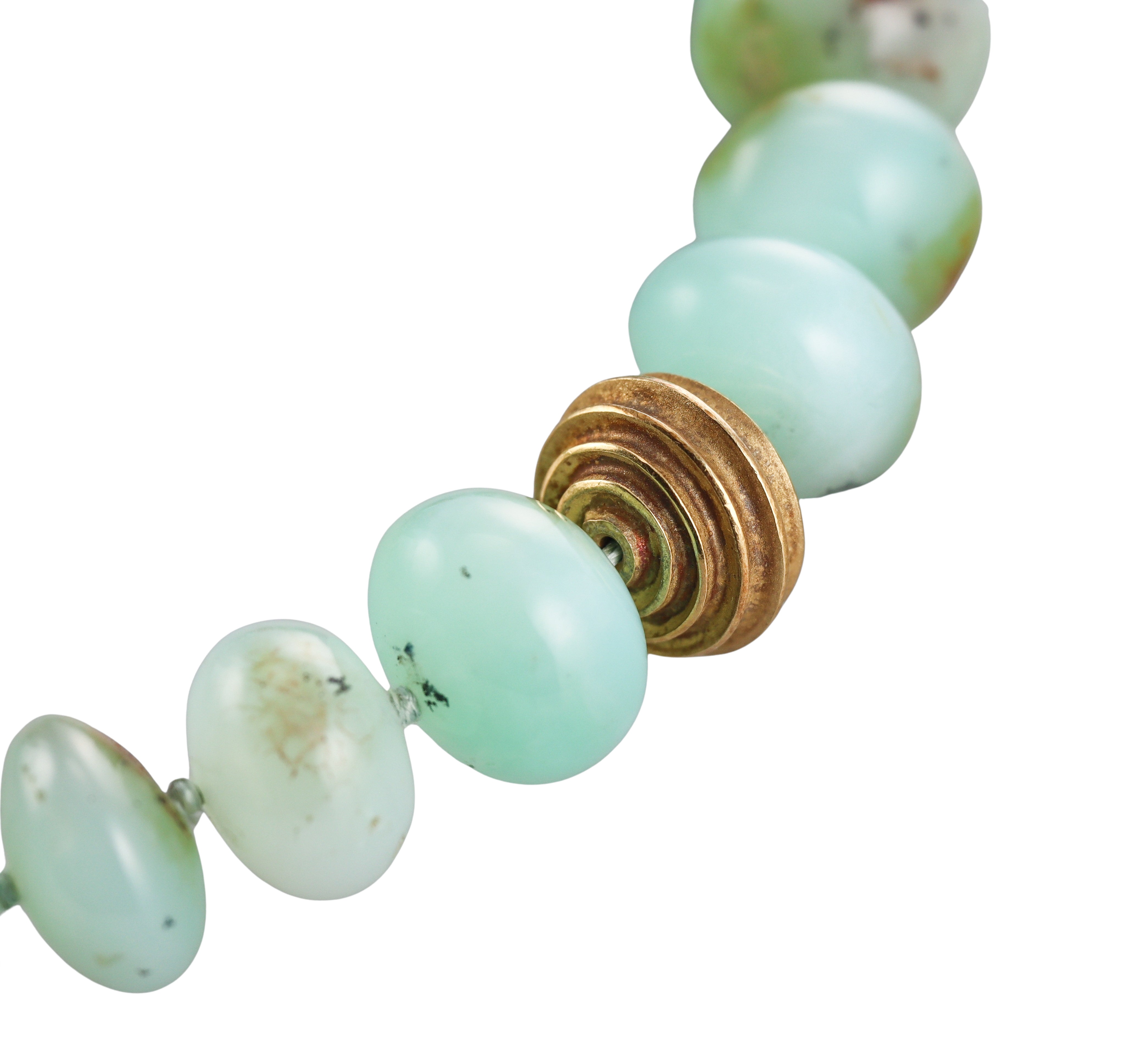 Christopher Walling Aventurine Bead Gold Necklace