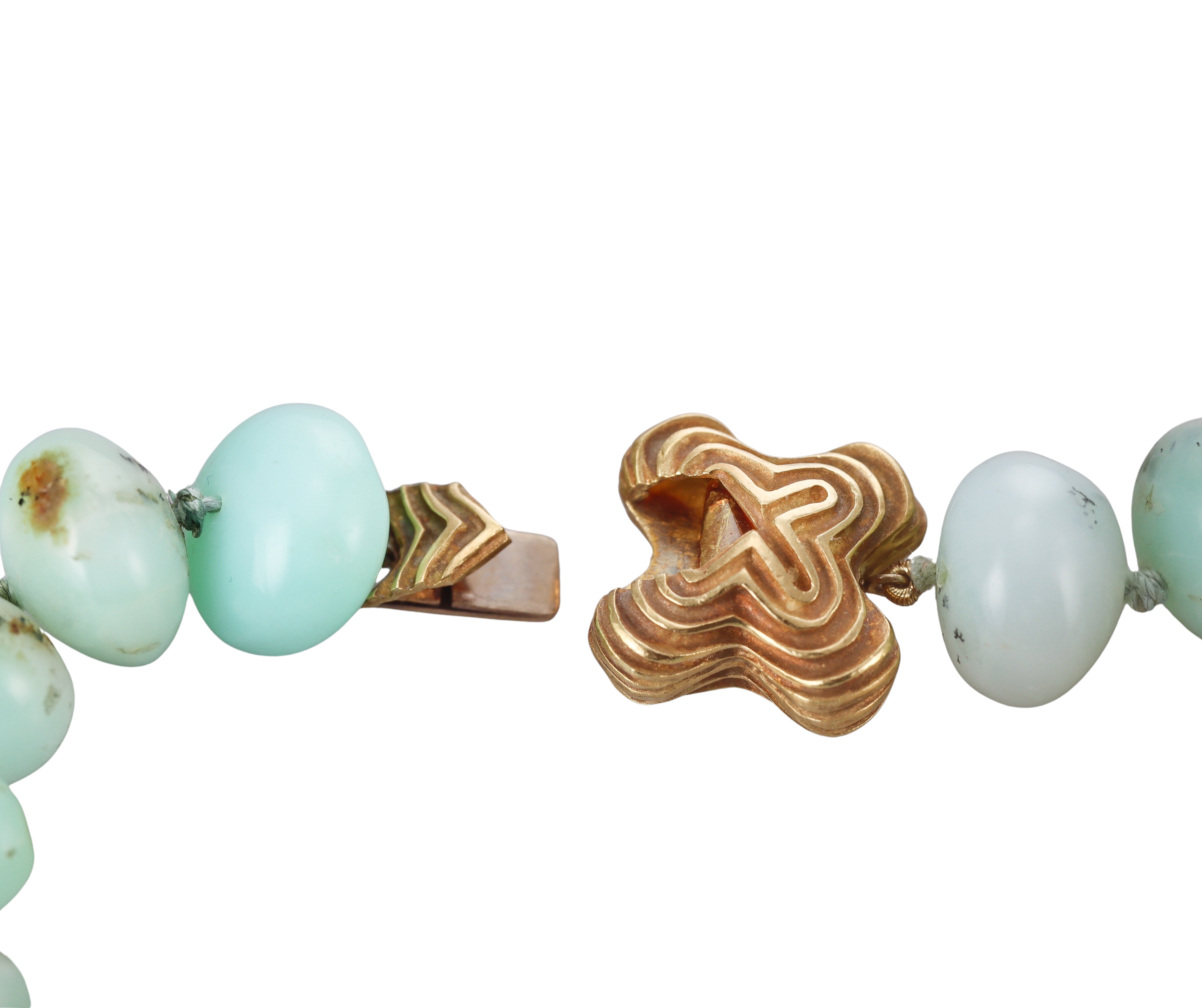 Christopher Walling Aventurine Bead Gold Necklace