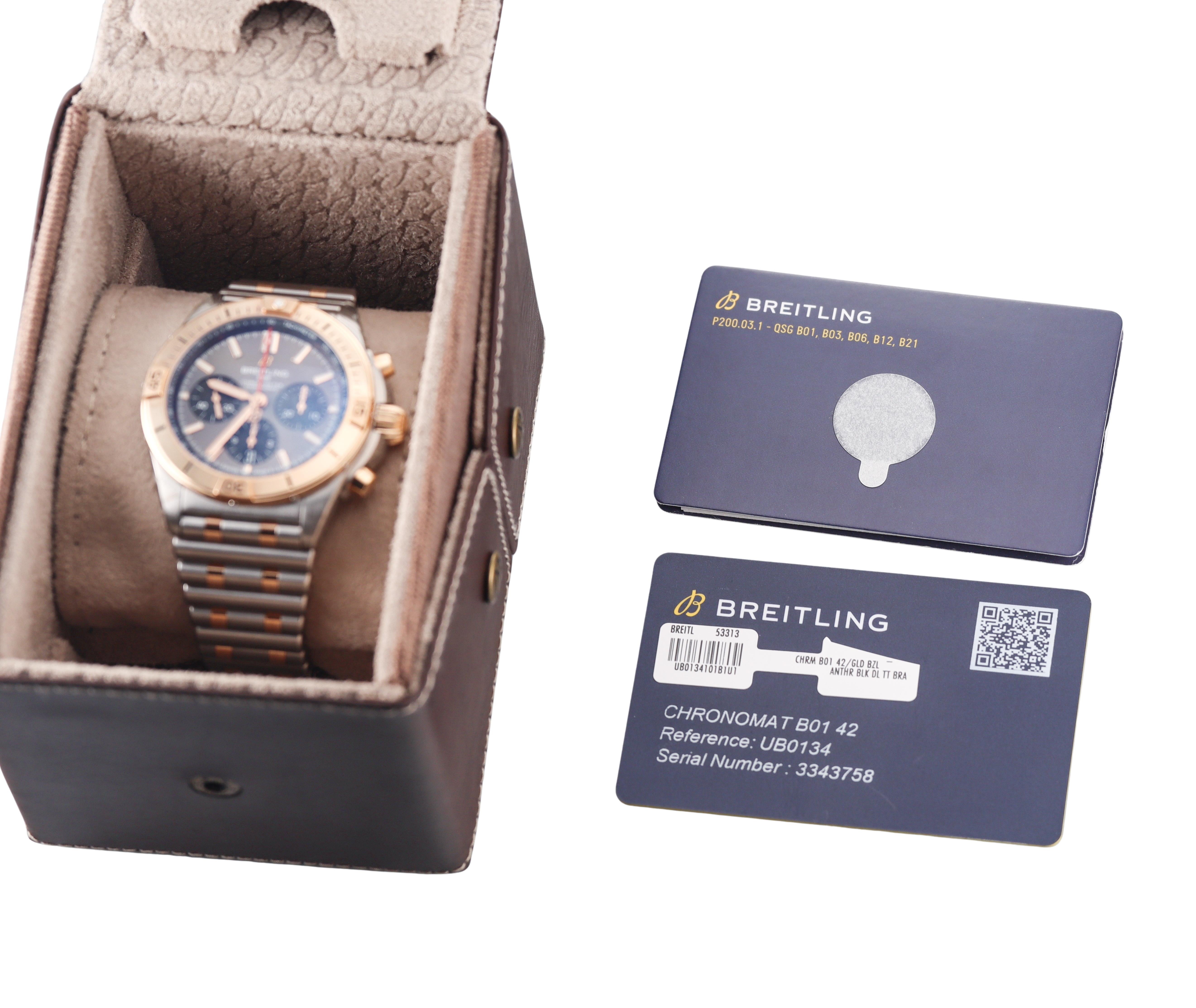 Breitling Chronomat B01 42 Chronograph Two Tone Watch UB0134