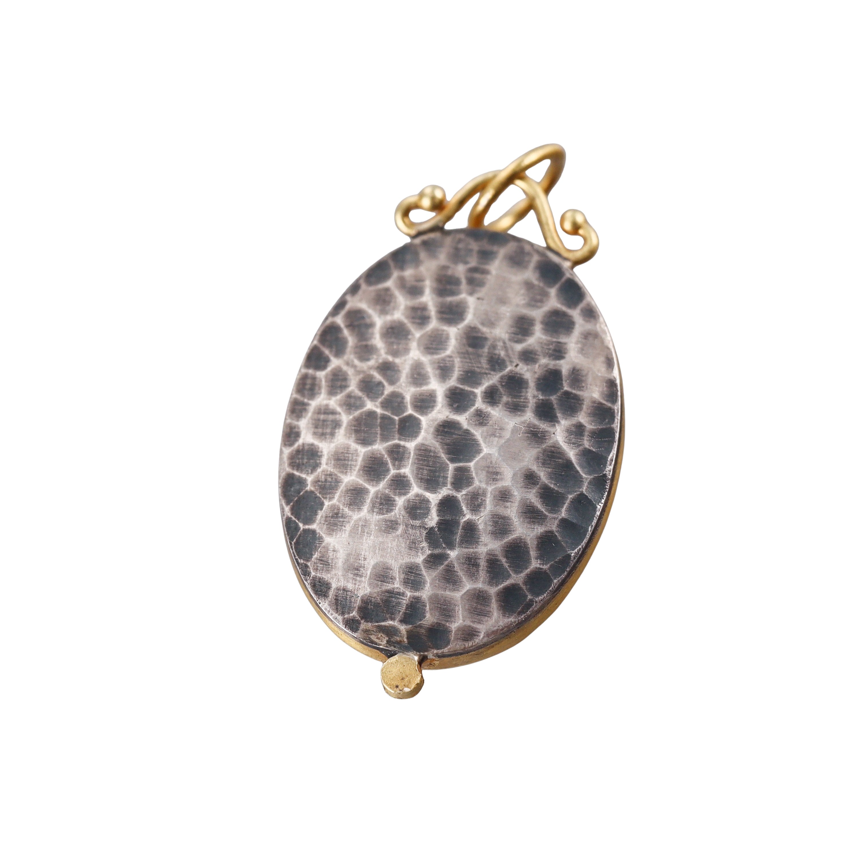 Ancient Inspired Gold Silver Diamond Agate Roman Intaglio Pendant Charm