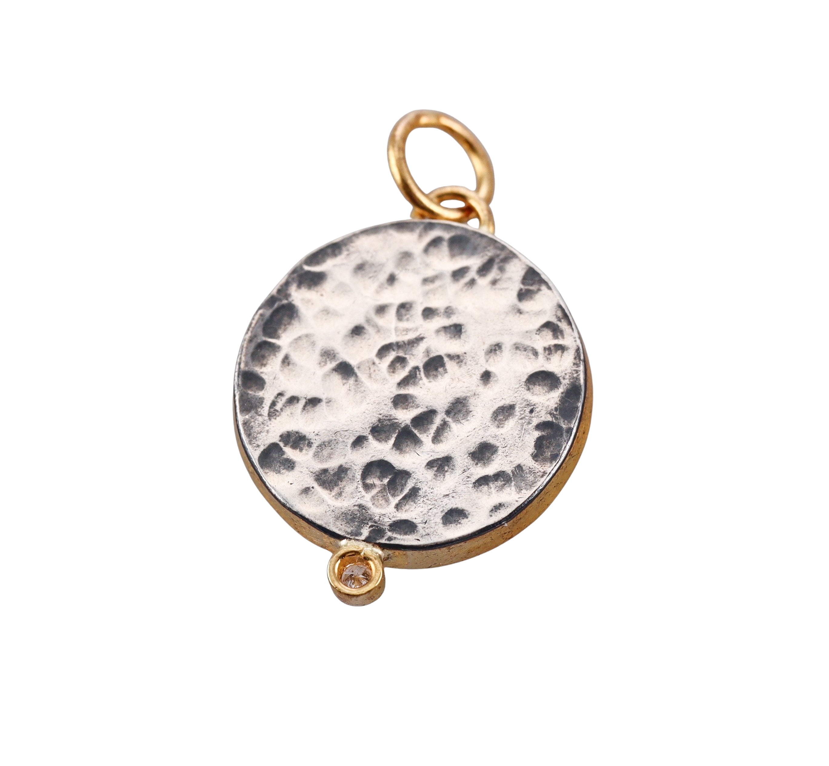 Ancient Inspired Gold Silver Diamond Mother of Pearl Athena's Owl Pendant