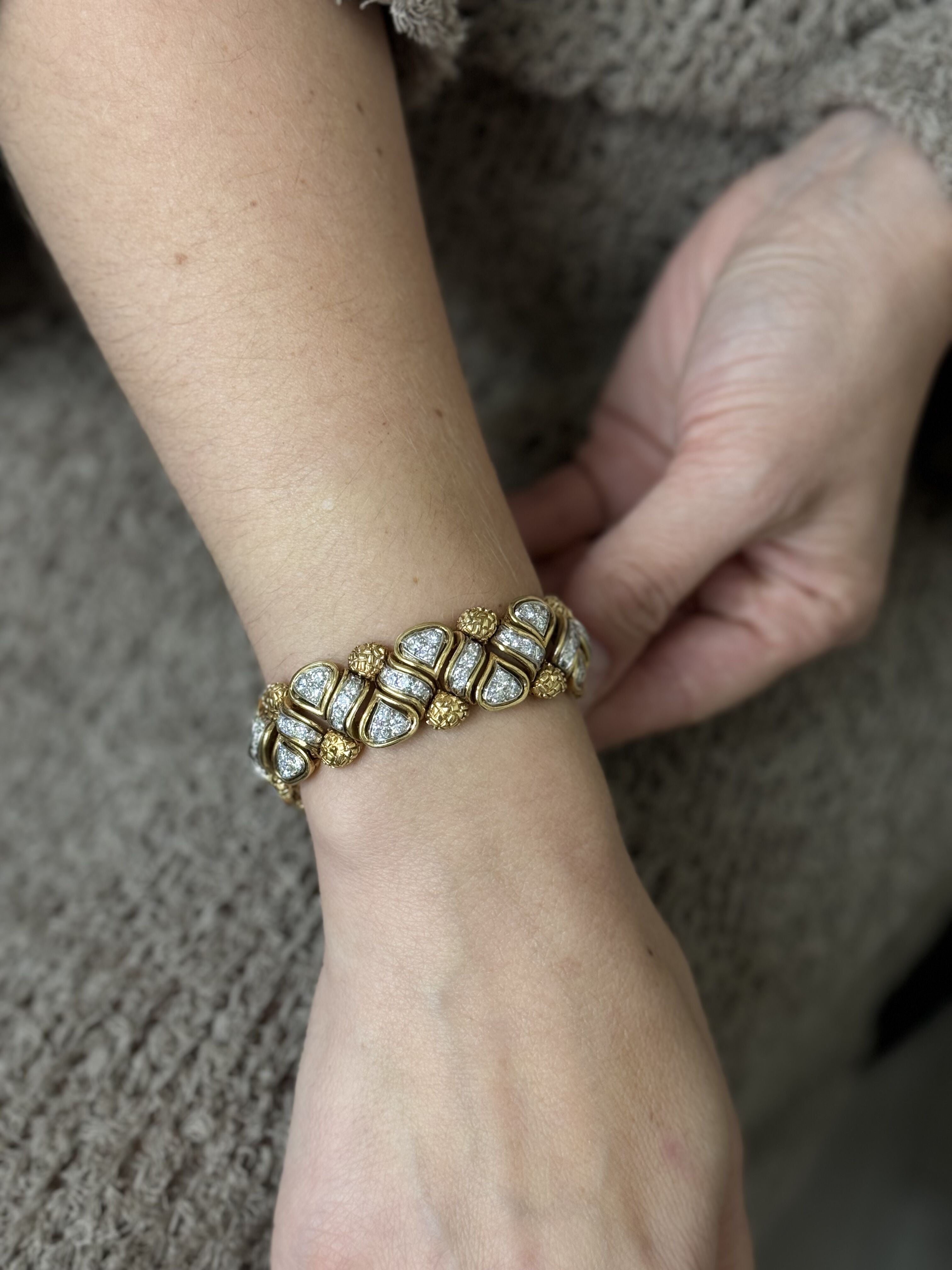 Tiffany & Co 1980s Diamond Gold Bracelet