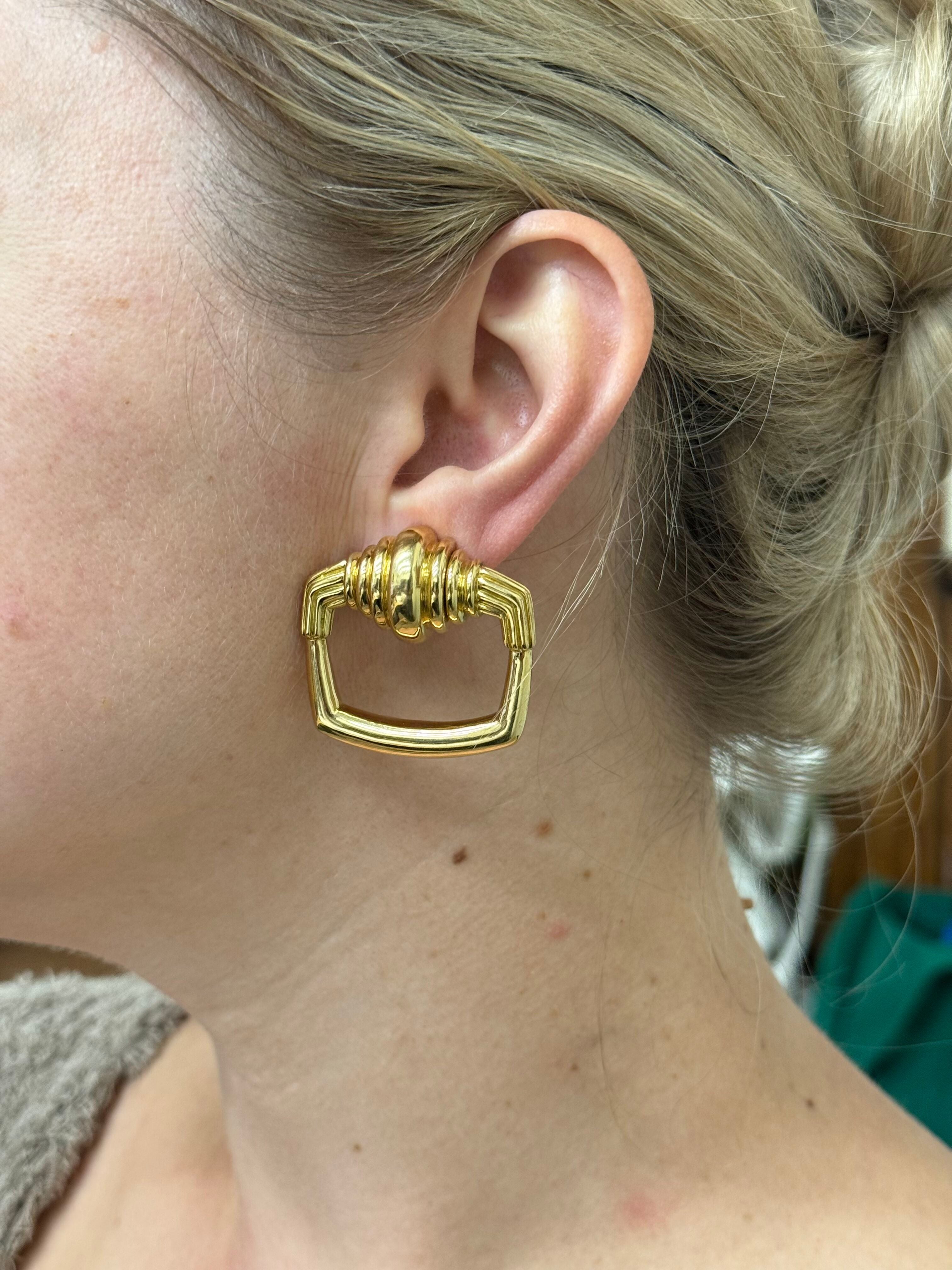 Cartier Aldo Cipullo 1970s Gold Doorknocker Earrings