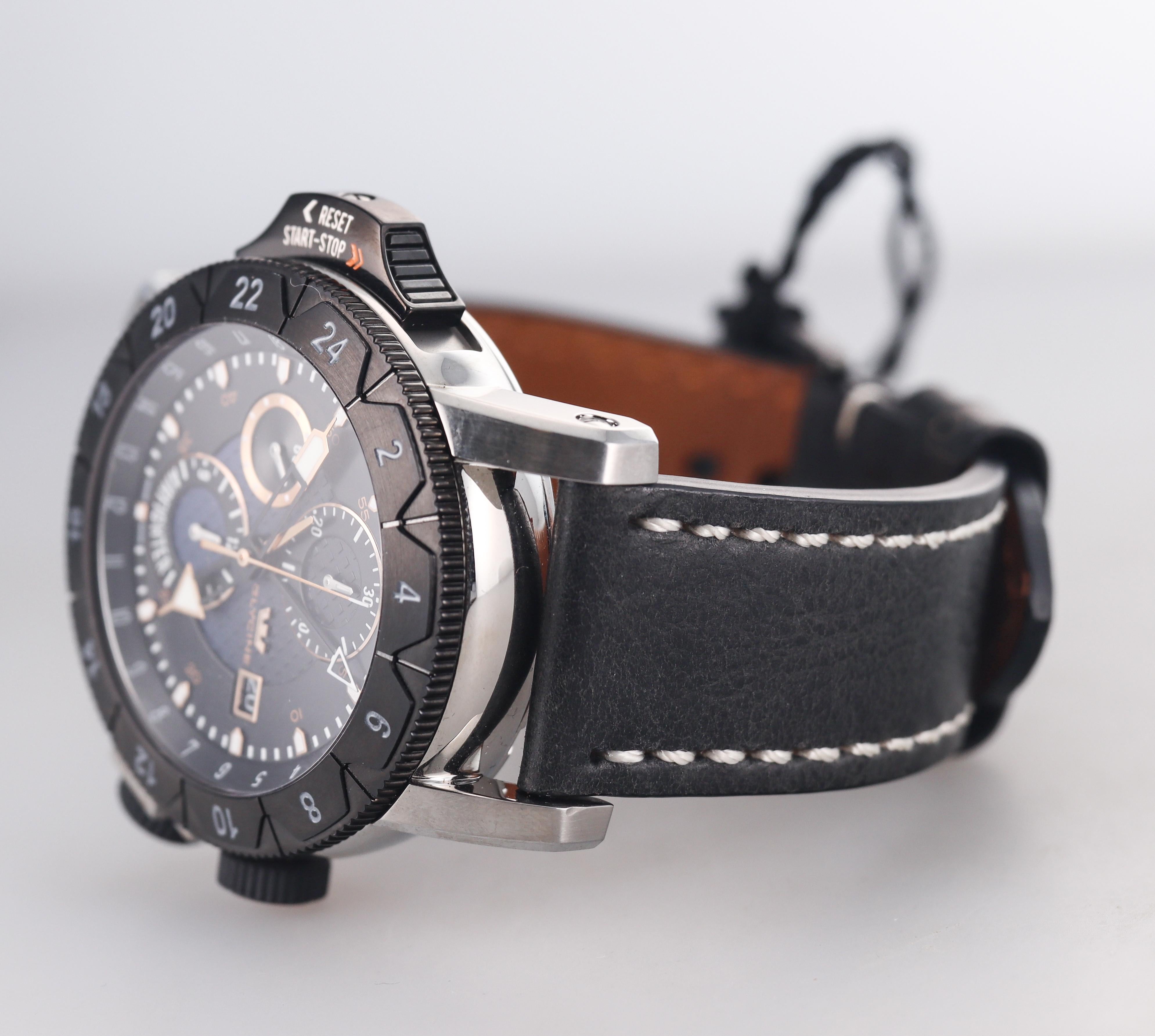 Glycine Airman Airfighter Automatic GMT Chronograph Watch 3921.18.LB9B