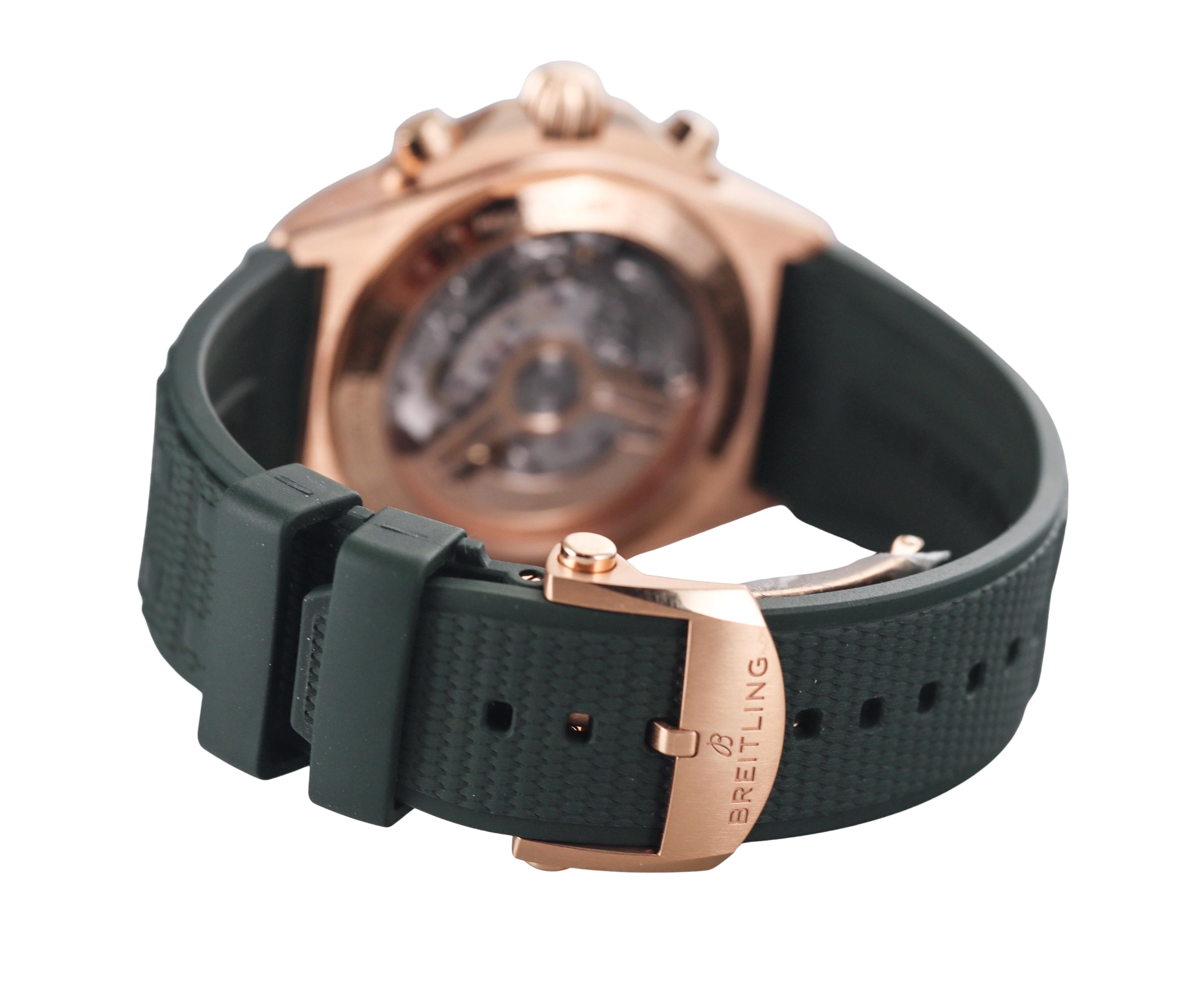 Breitling Chronomat B01 42mm Chronograph 18k Rose Gold Watch RB0134