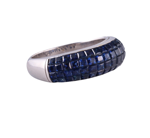 Damiani 4.75ctw Invisible Set Sapphire 18k Gold Ring