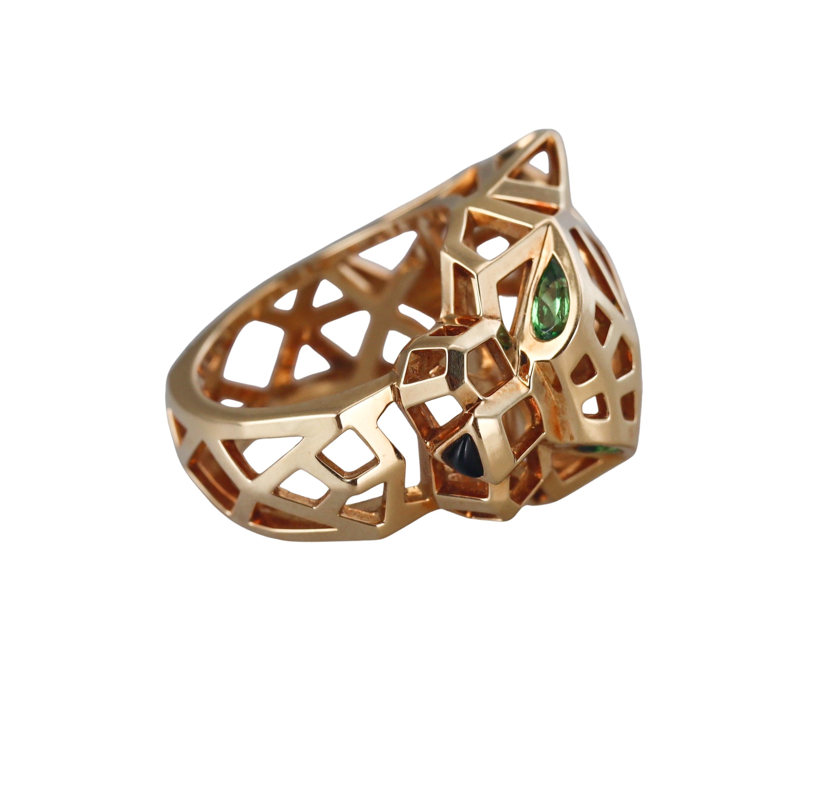 Panthere de Cartier Tsavorite Onyx Gold Ring
