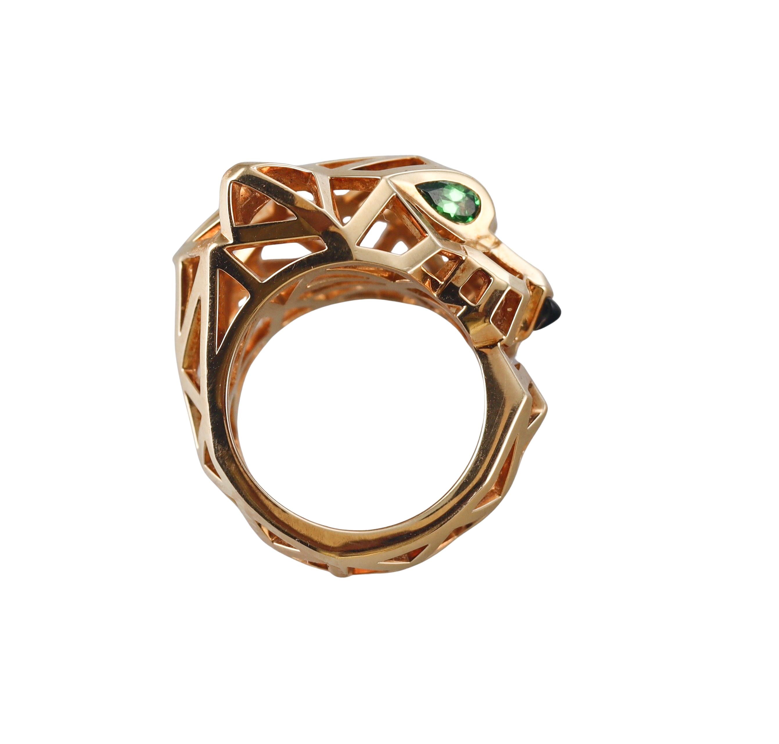 Panthere de Cartier Tsavorite Onyx Gold Ring