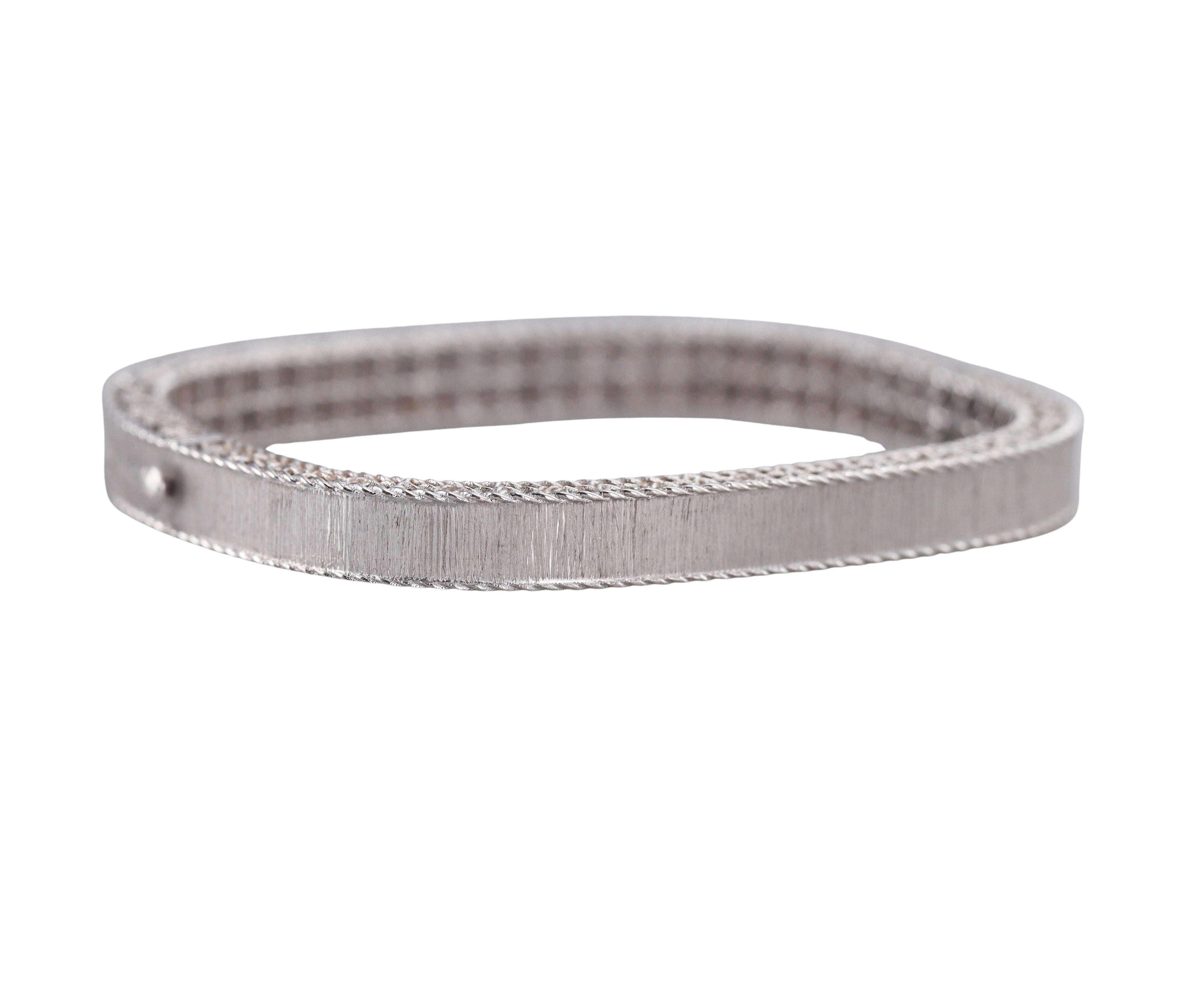 Roberto Coin Princess Diamond Gold Bangle Bracelet