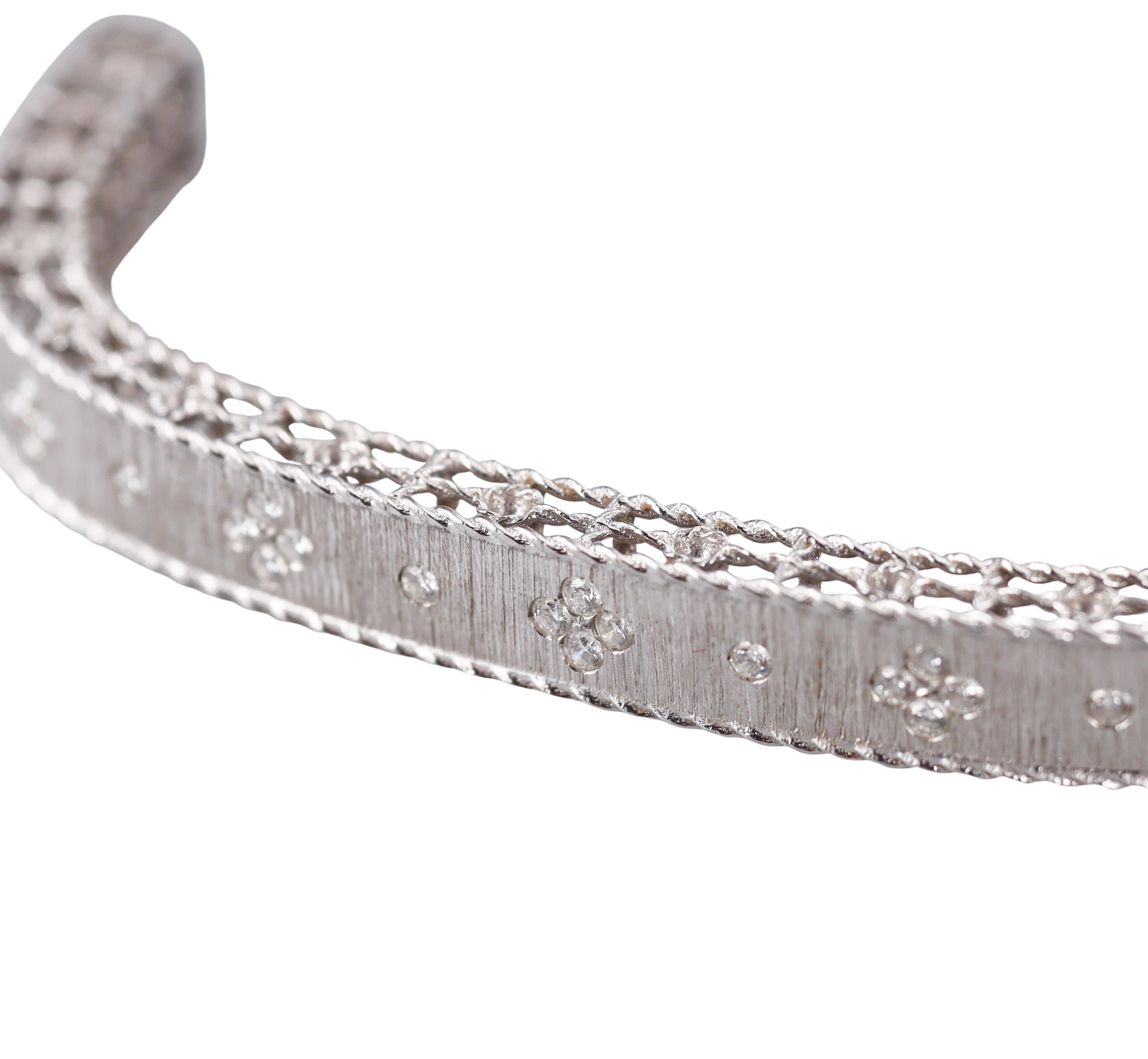 Roberto Coin Princess Diamond Gold Bangle Bracelet
