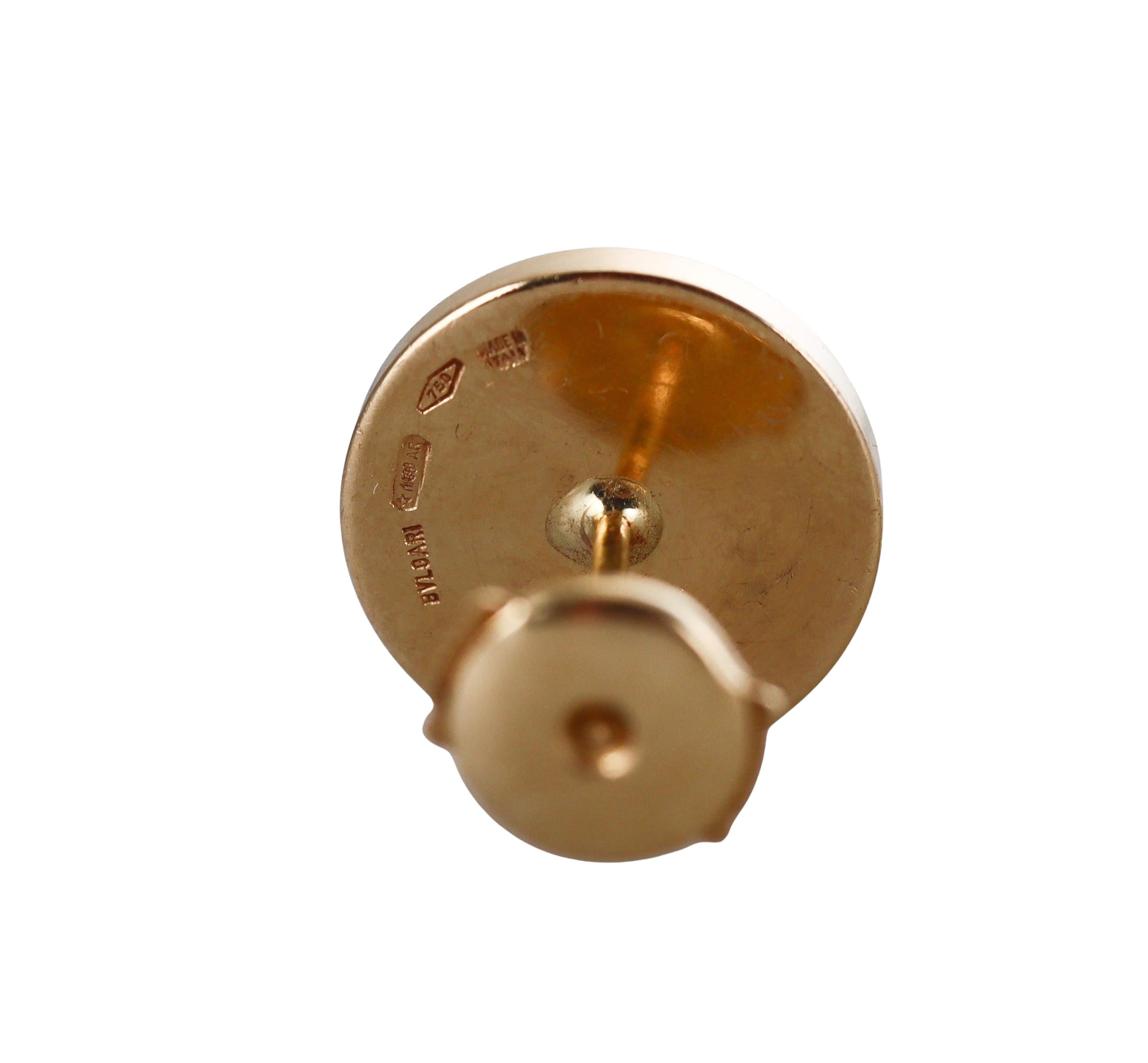 Bulgari Diamond Yellow Gold Stud Earrings