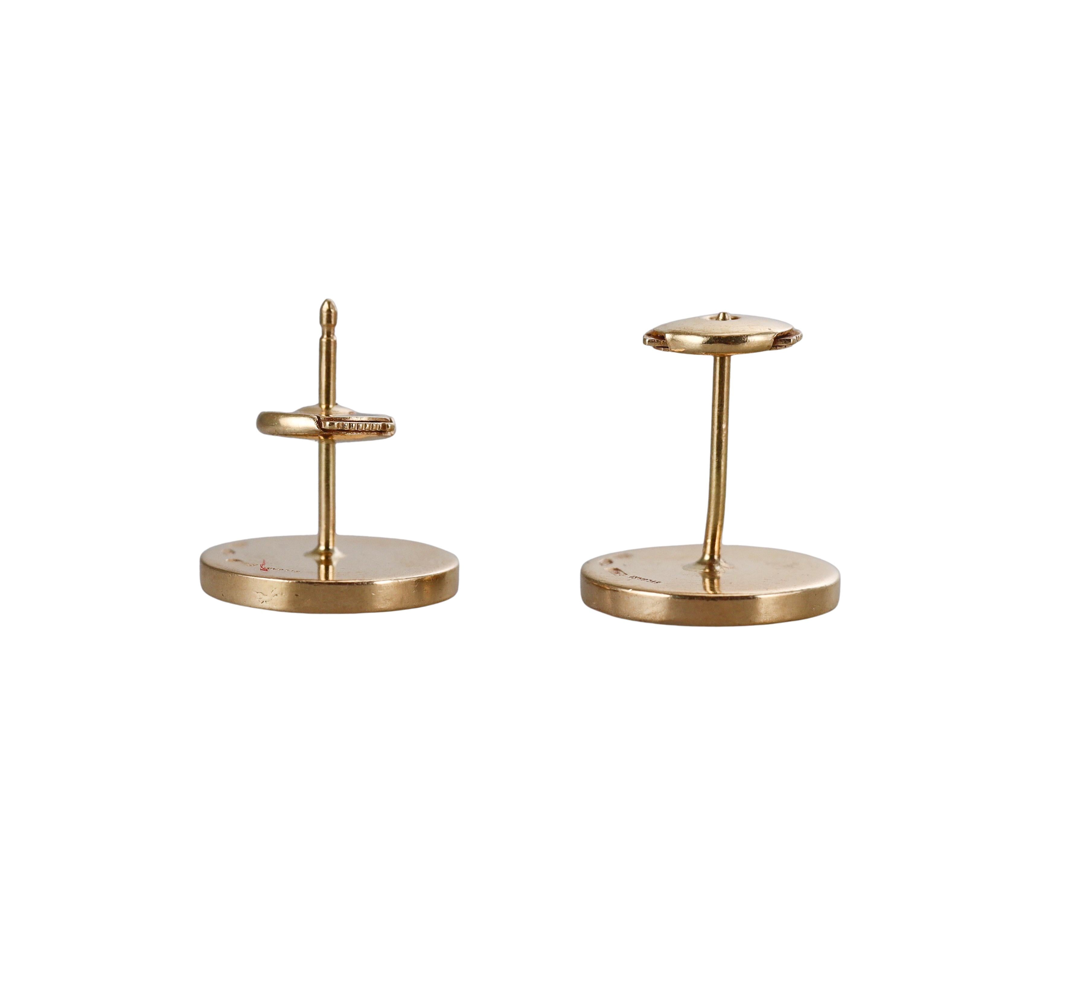 Bulgari Diamond Yellow Gold Stud Earrings