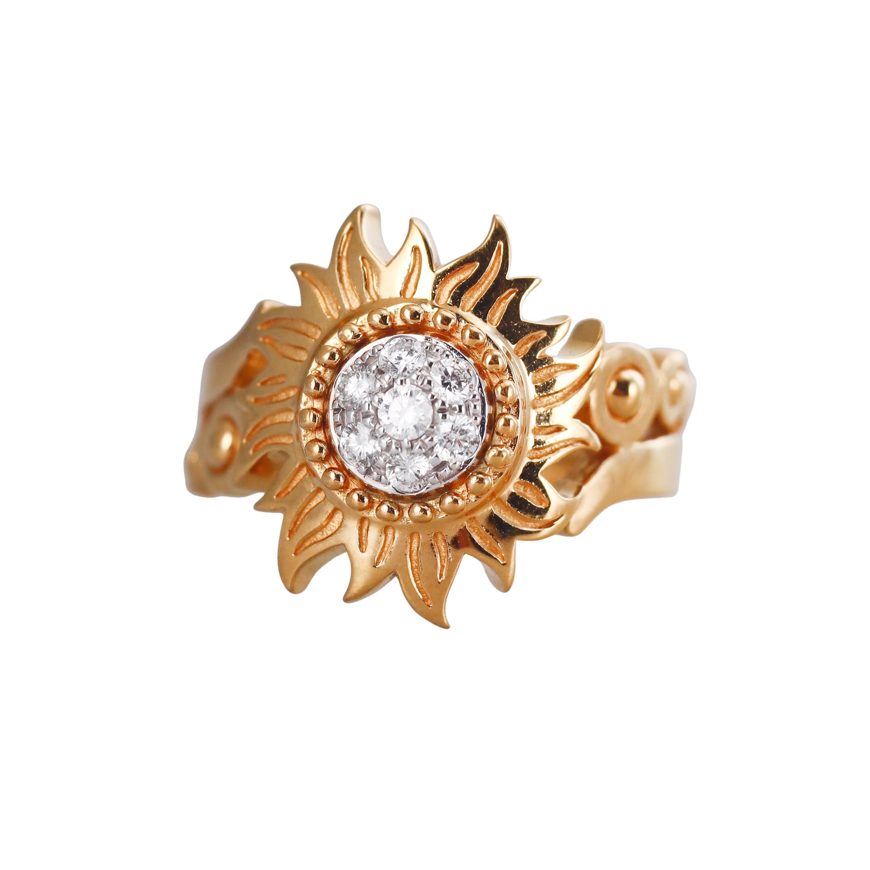 Carrera y Carrera Sol y Sombra Diamond Gold Ring