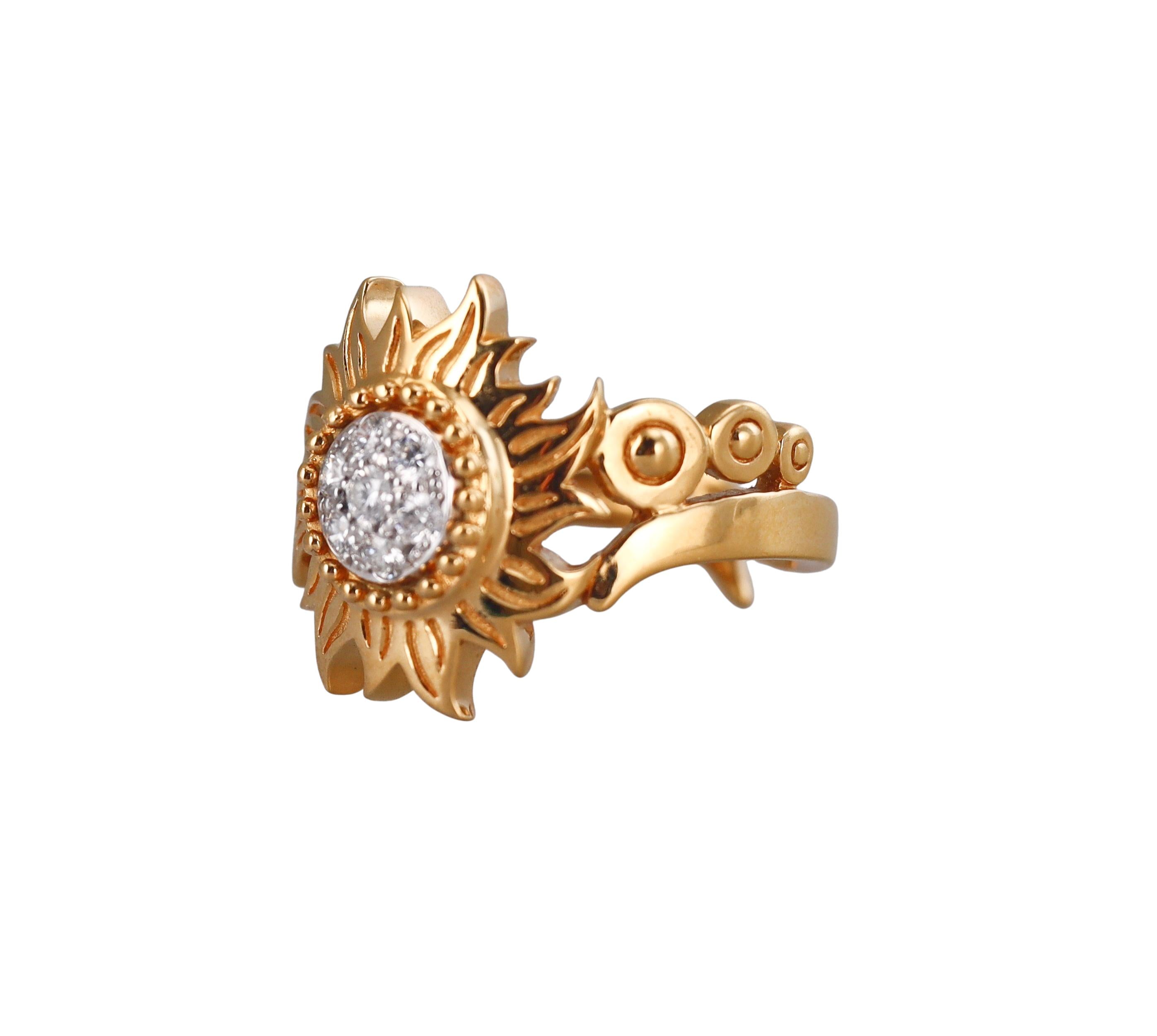 Carrera y Carrera Sol y Sombra Diamond Gold Ring