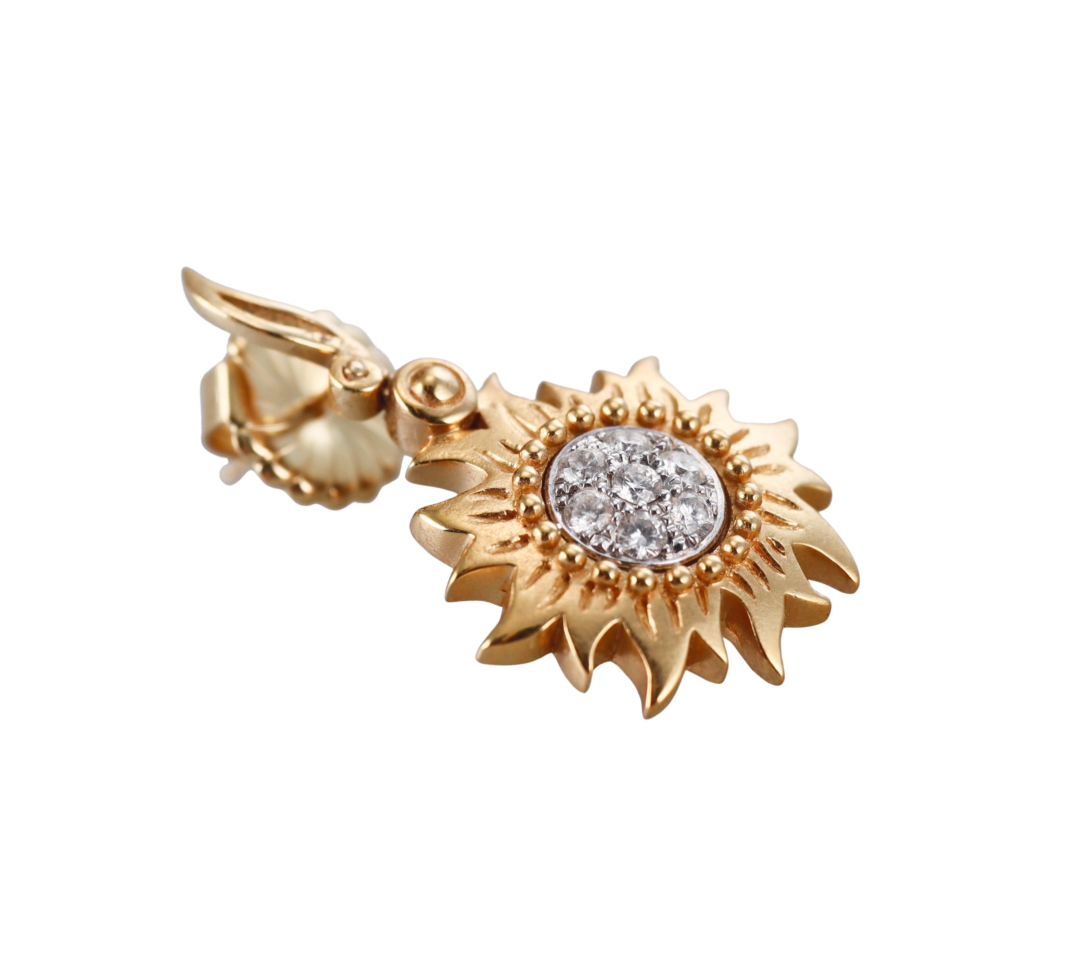 Carrera y Carrera Sol y Sombra Diamond Gold Earrings
