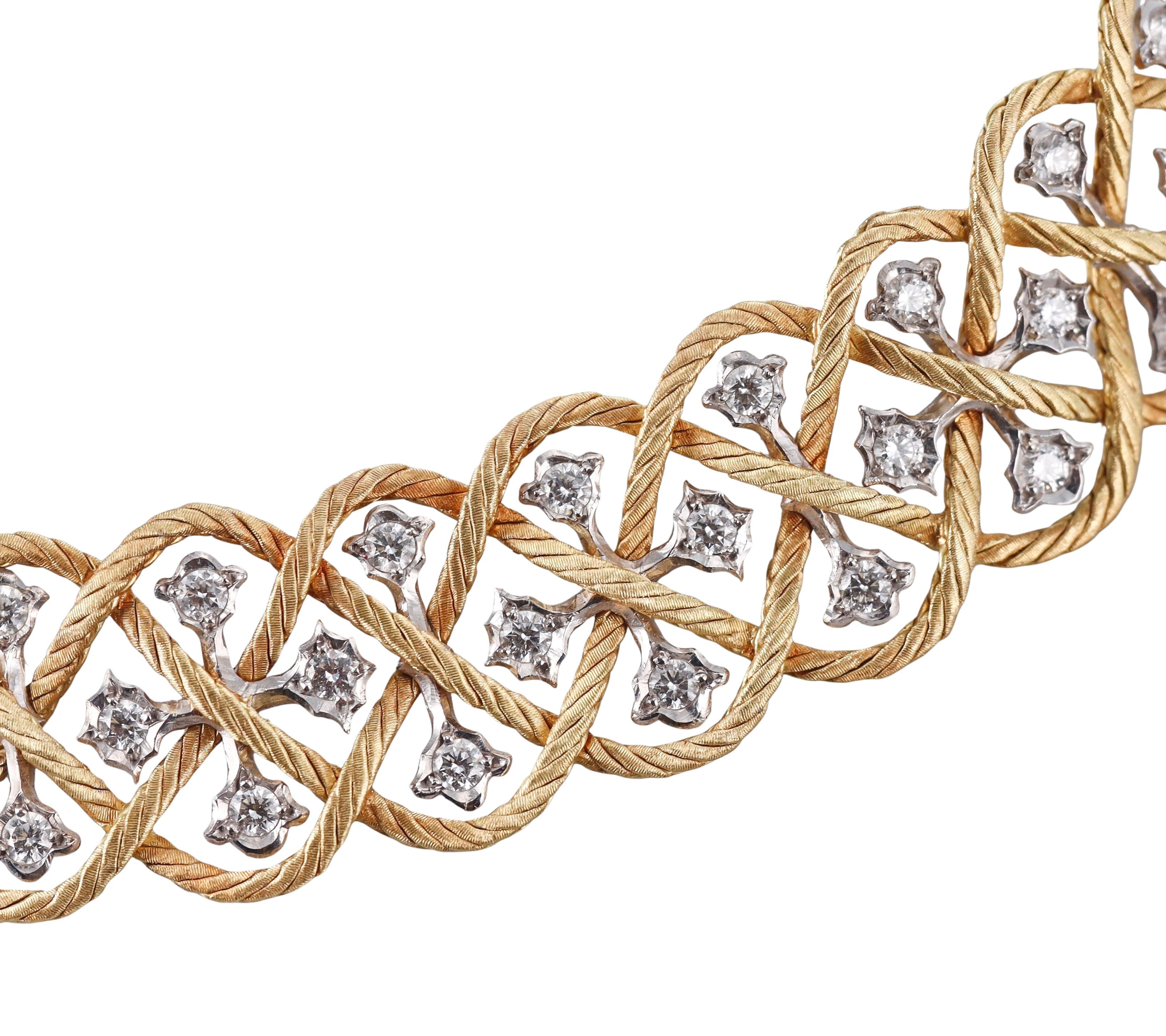 Vintage Buccellati Etoile Diamond Gold Necklace