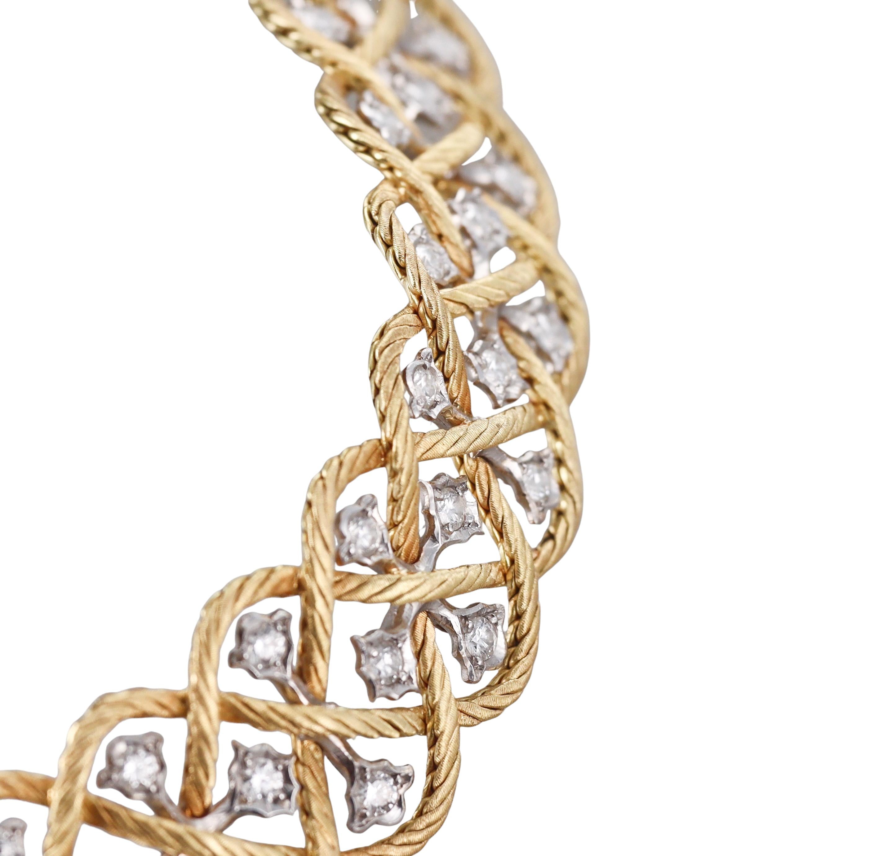 Vintage Buccellati Etoile Diamond Gold Necklace