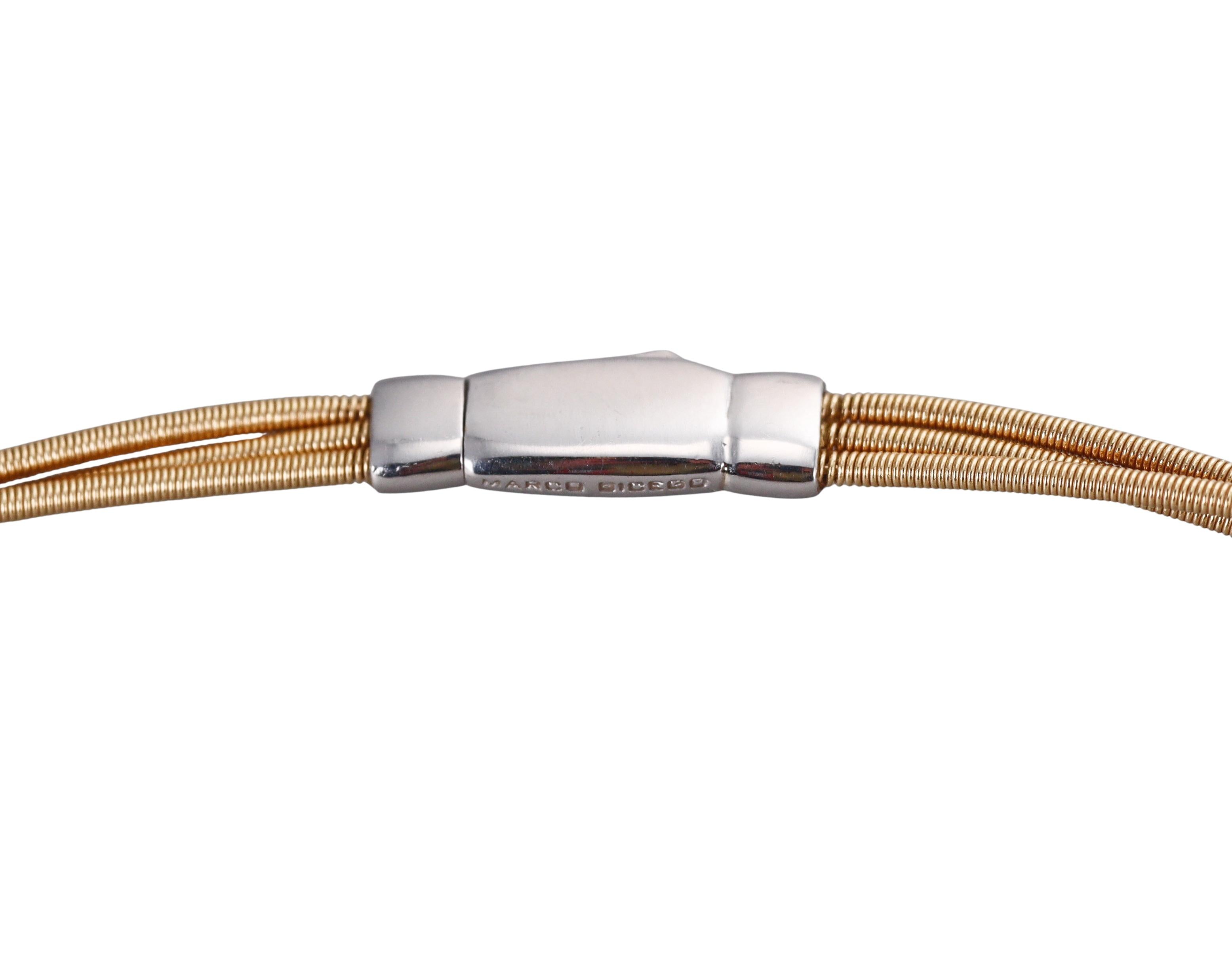 Marco Bicego Goa Yellow Gold Diamond 3 Strand Necklace
