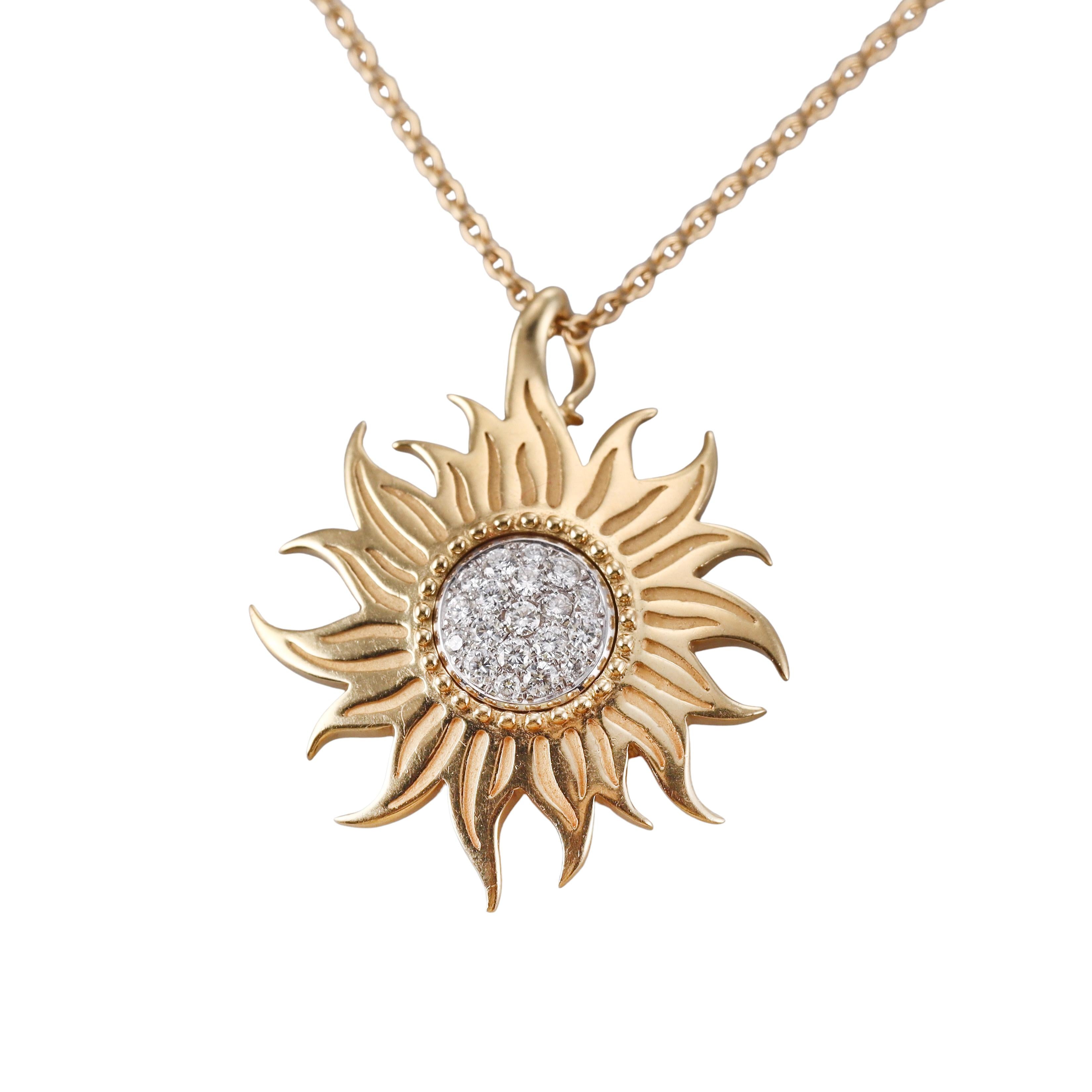 Carrera y Carrera Sol y Sombra Diamond Gold Pendant Necklace