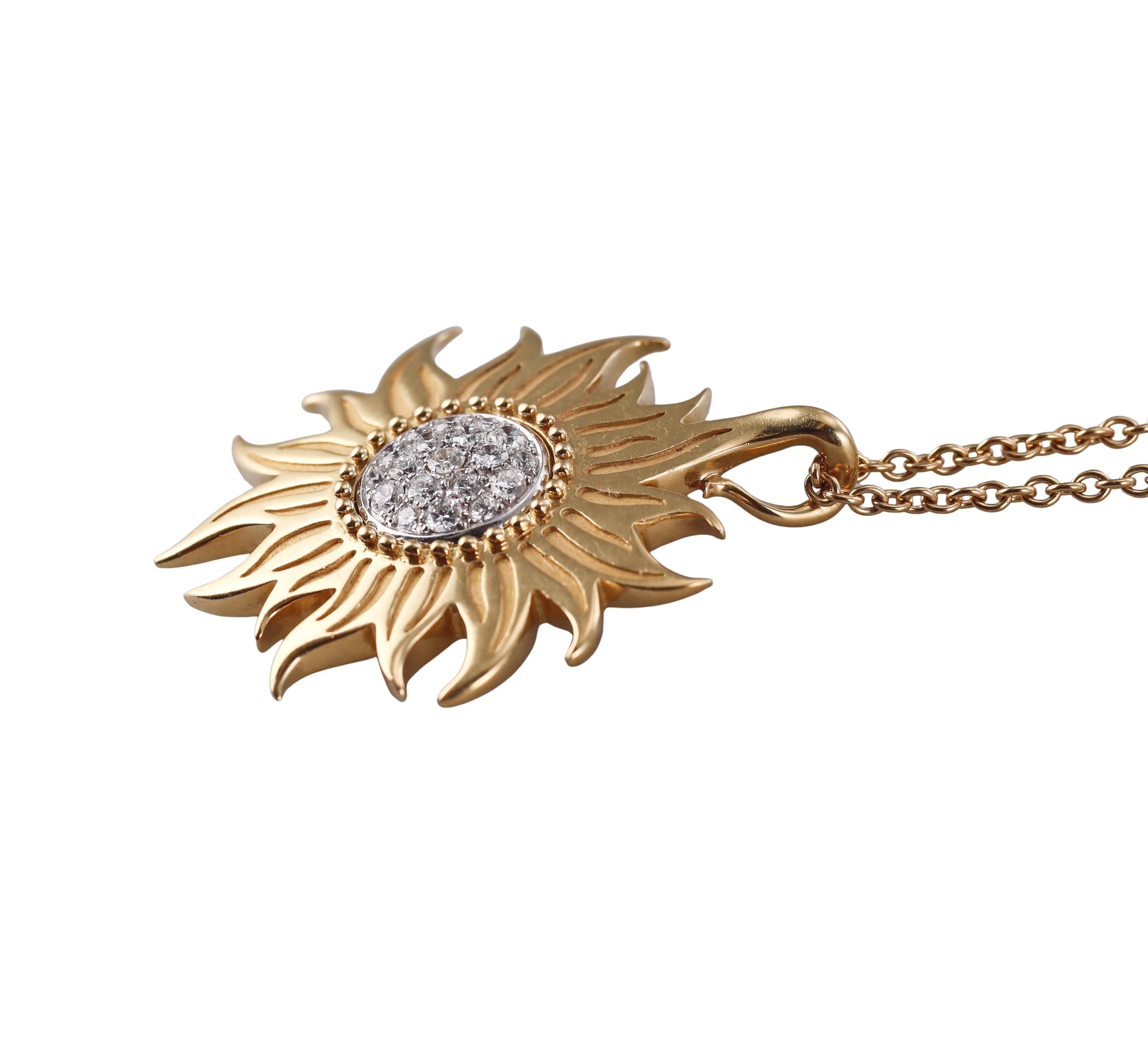 Carrera y Carrera Sol y Sombra Diamond Gold Pendant Necklace