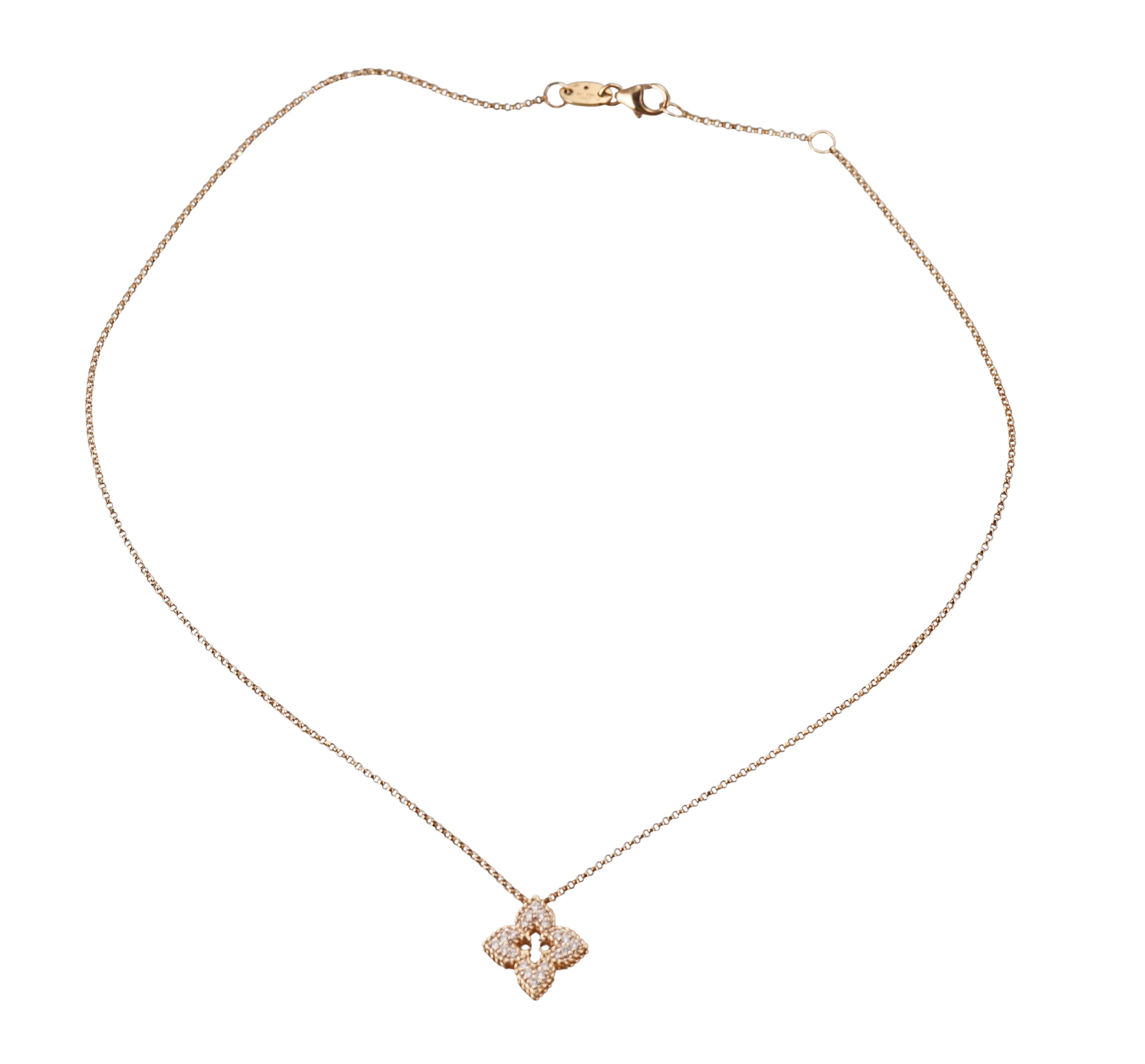 Roberto Coin Venetian Princess Diamond Gold Pendant Necklace