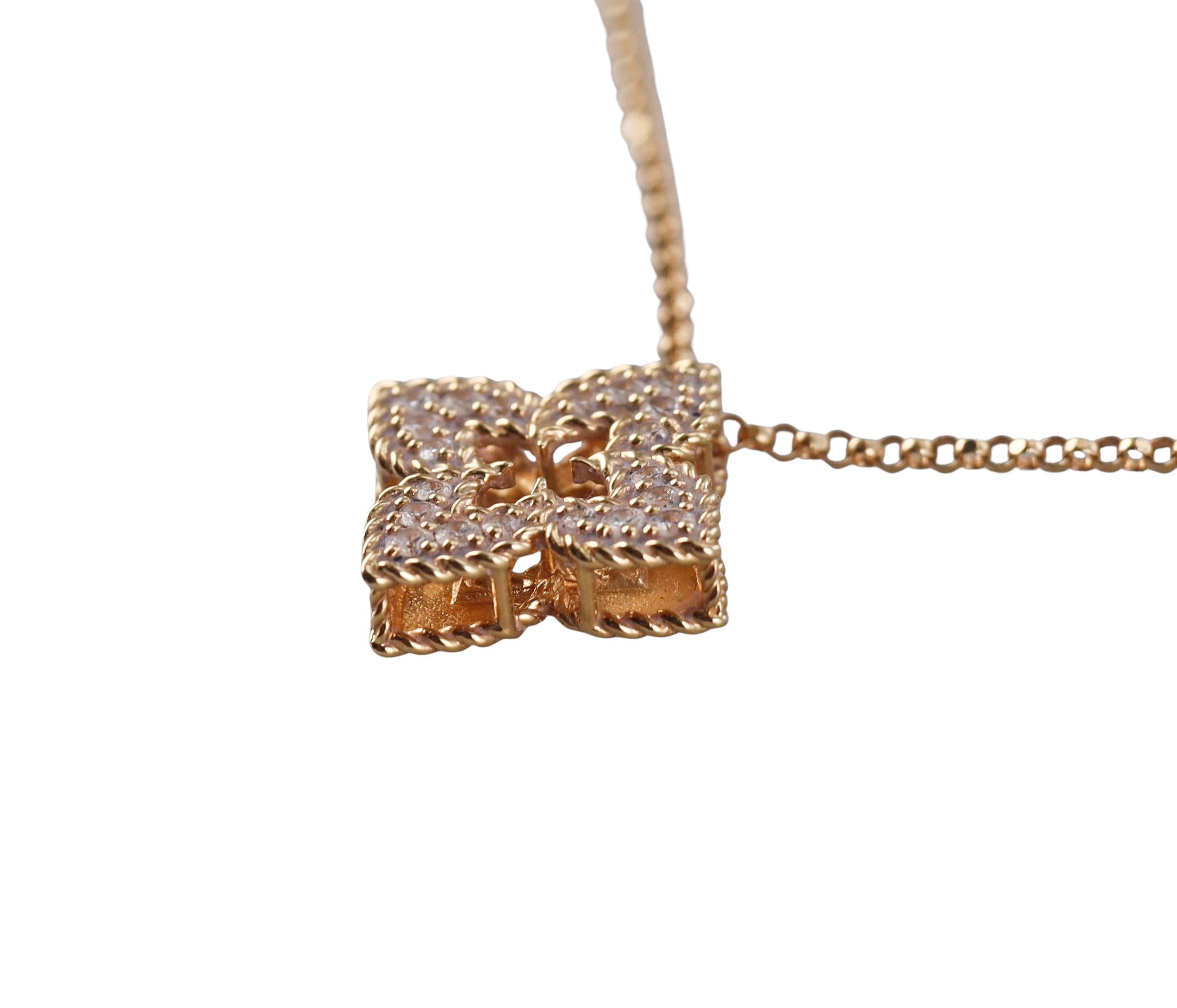 Roberto Coin Venetian Princess Diamond Gold Pendant Necklace