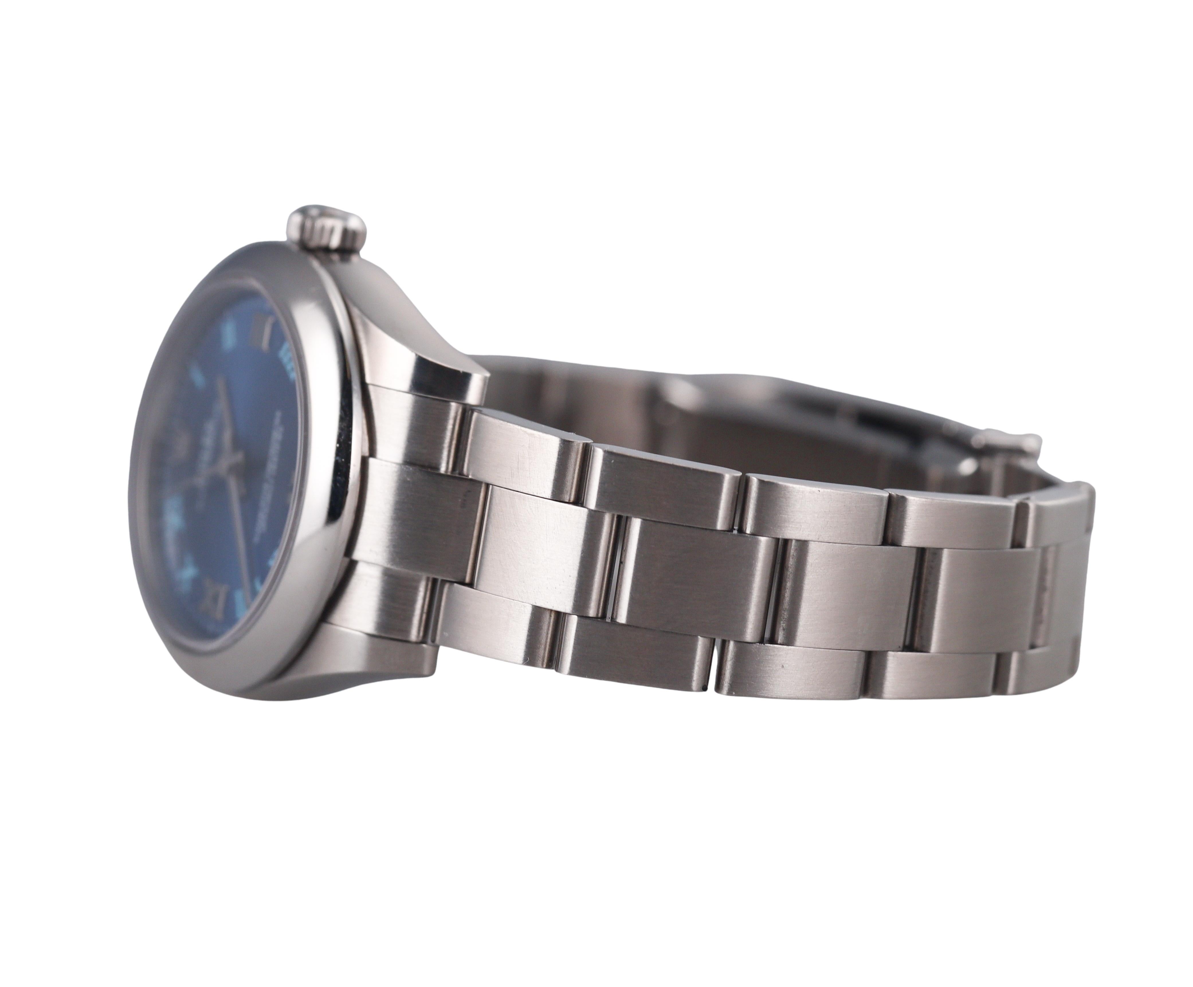 Rolex Oyster Perpetual 31mm Azzuro Blue Watch 177200-0015