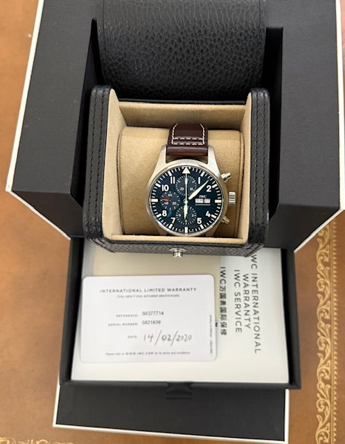 IWC Pilot's Le Petit Prince Blue Dial Chronograph Watch IW377714