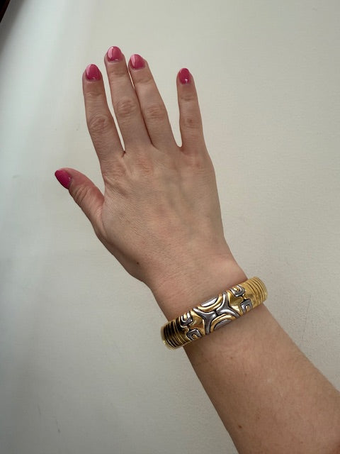 Bulgari Alveare Gold Steel Tubogas Bracelet