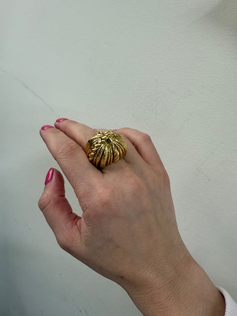 David Webb Yellow Gold Dome Ring
