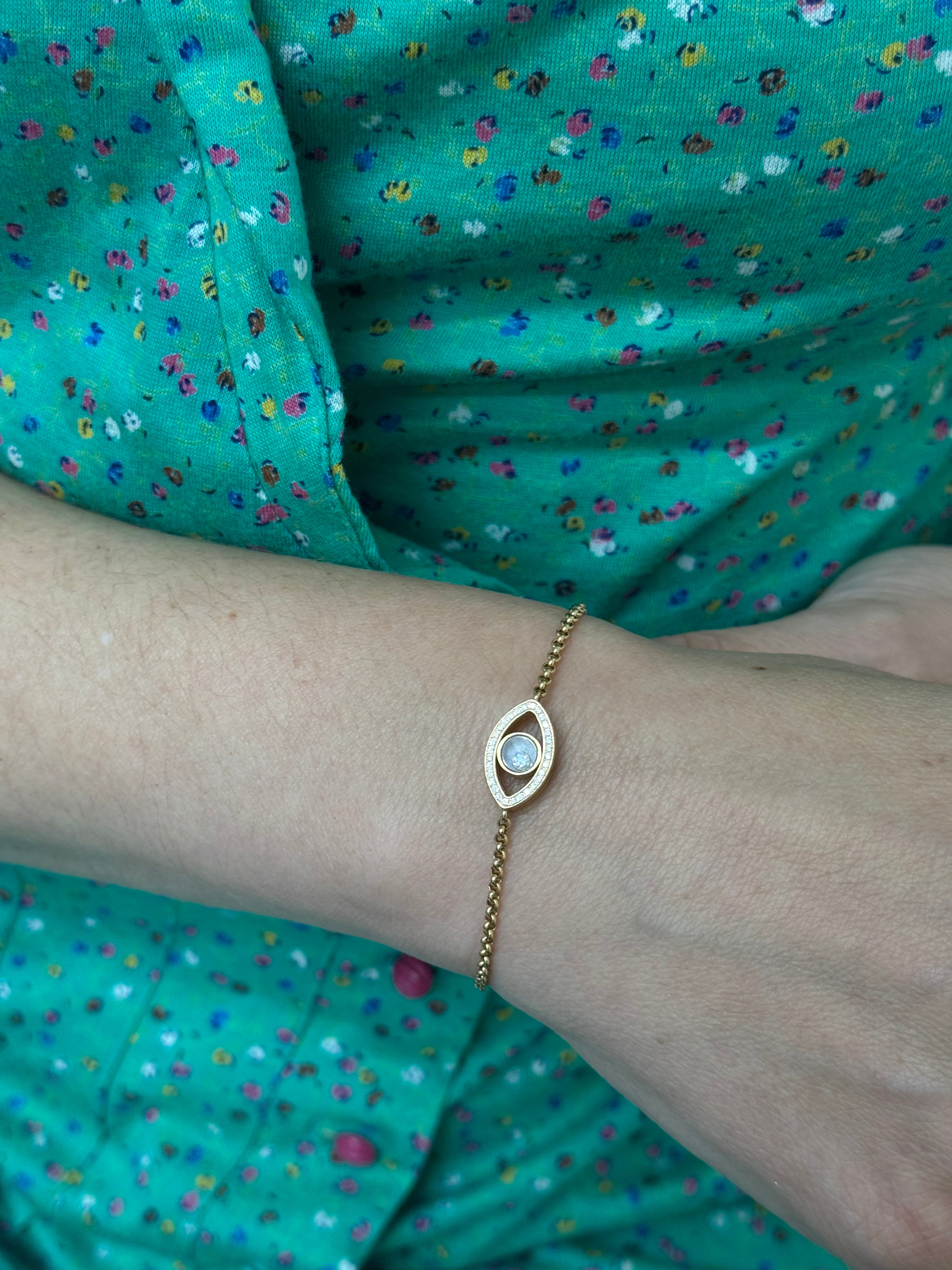 Chopard Happy Diamonds Rose Gold Evil Eye Bracelet