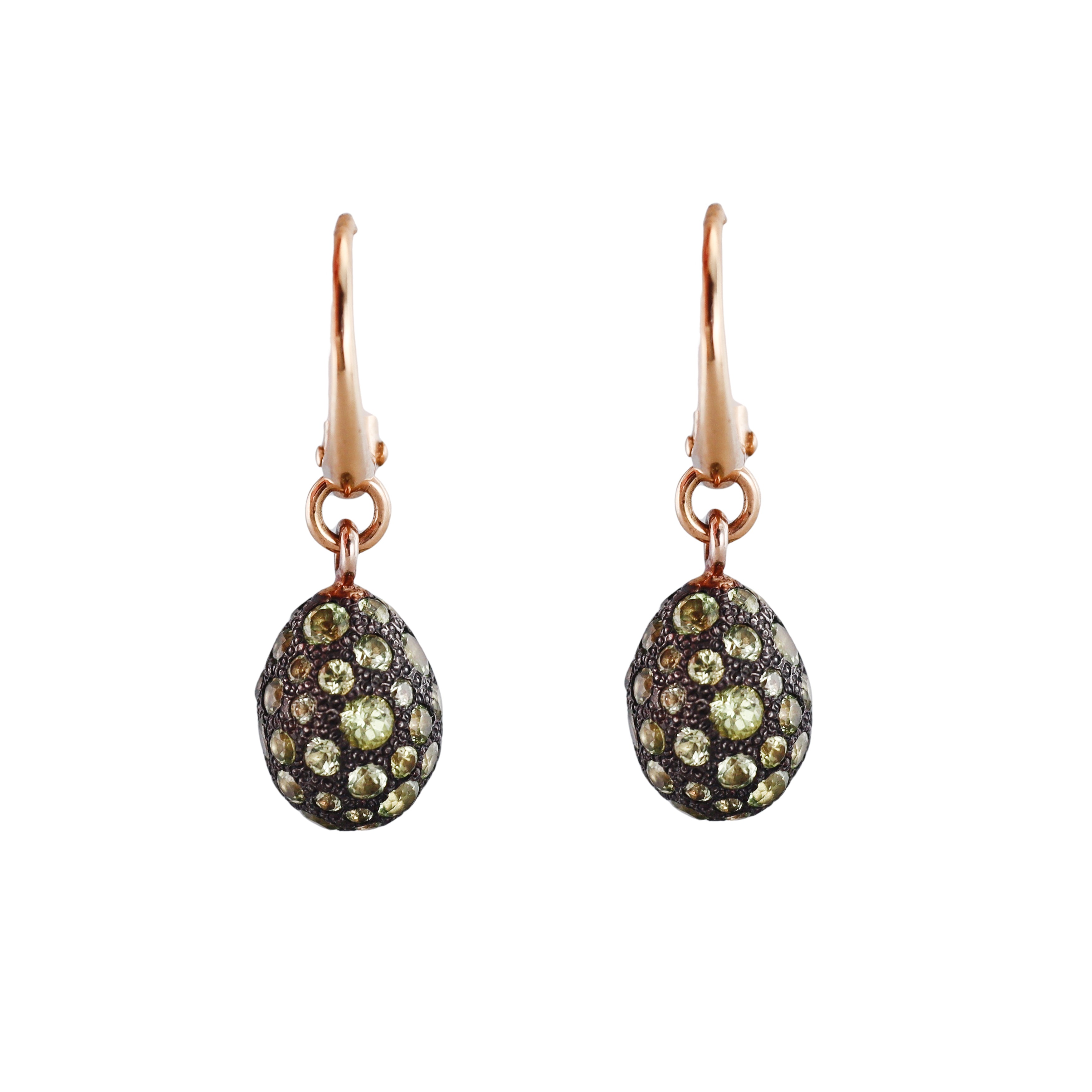 Pomellato Tabou Peridot Rose Gold Silver Drop Earrings