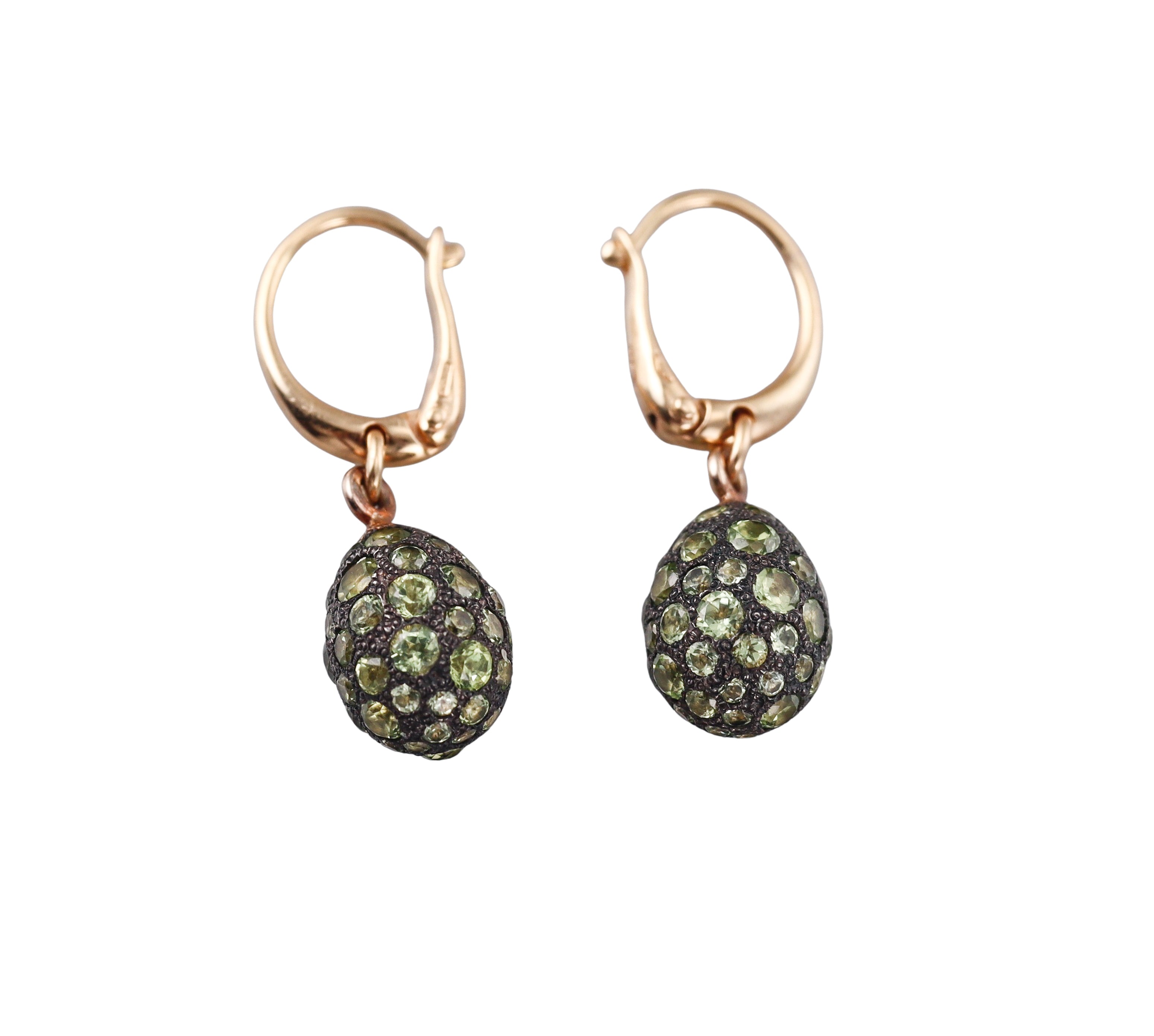 Pomellato Tabou Peridot Rose Gold Silver Drop Earrings
