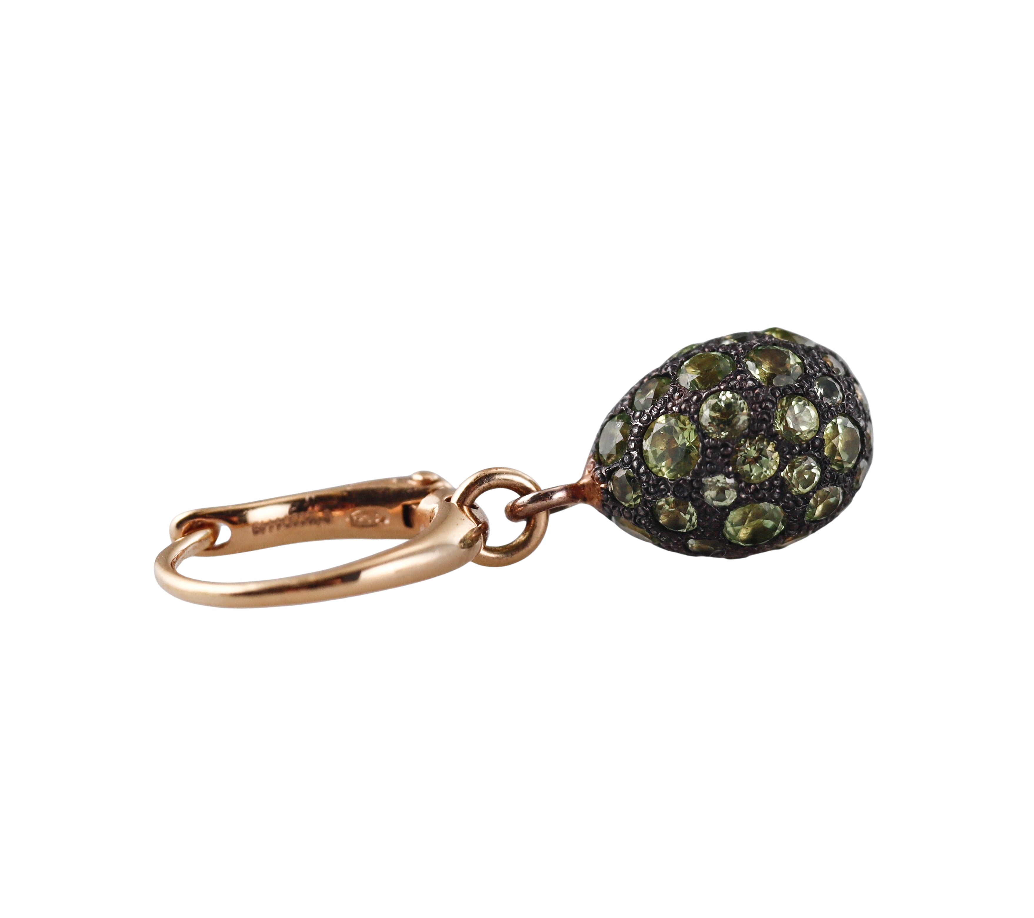 Pomellato Tabou Peridot Rose Gold Silver Drop Earrings