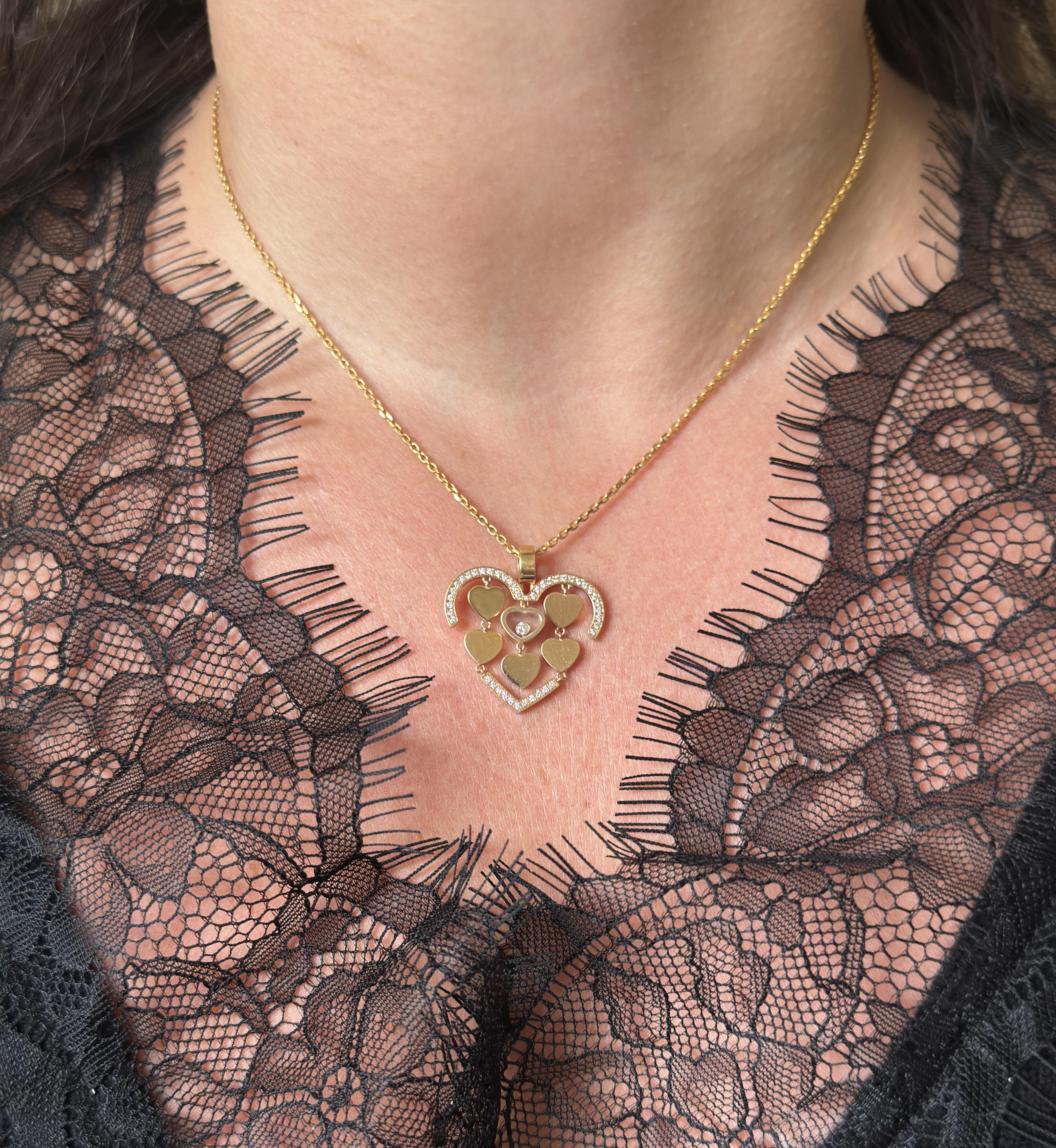 Chopard Happy Diamond Amore Diamond Rose Gold Heart Pendant Necklace 797219-5002