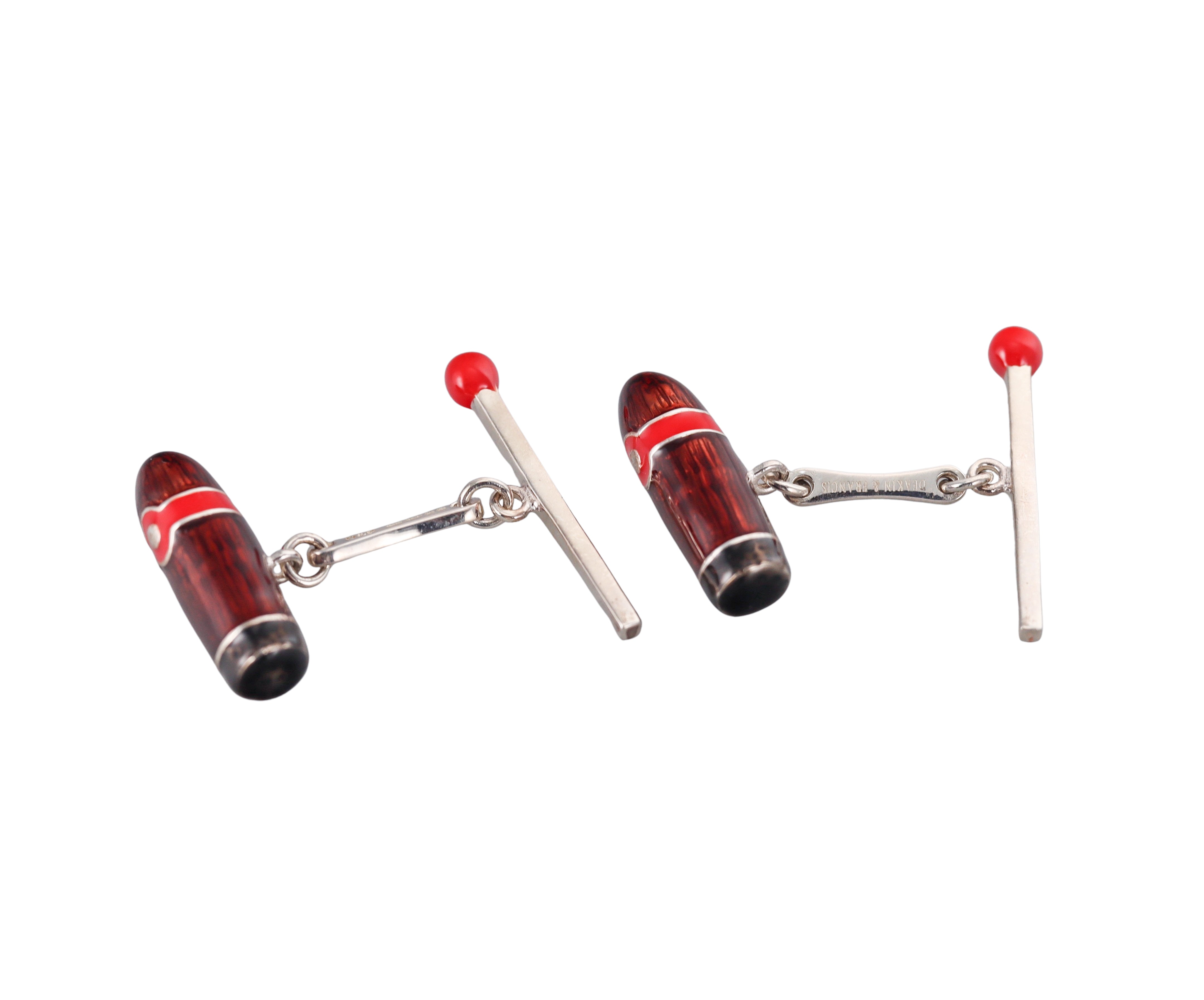New Deakin & Francis Sterling Silver Cigar and Match Cufflinks