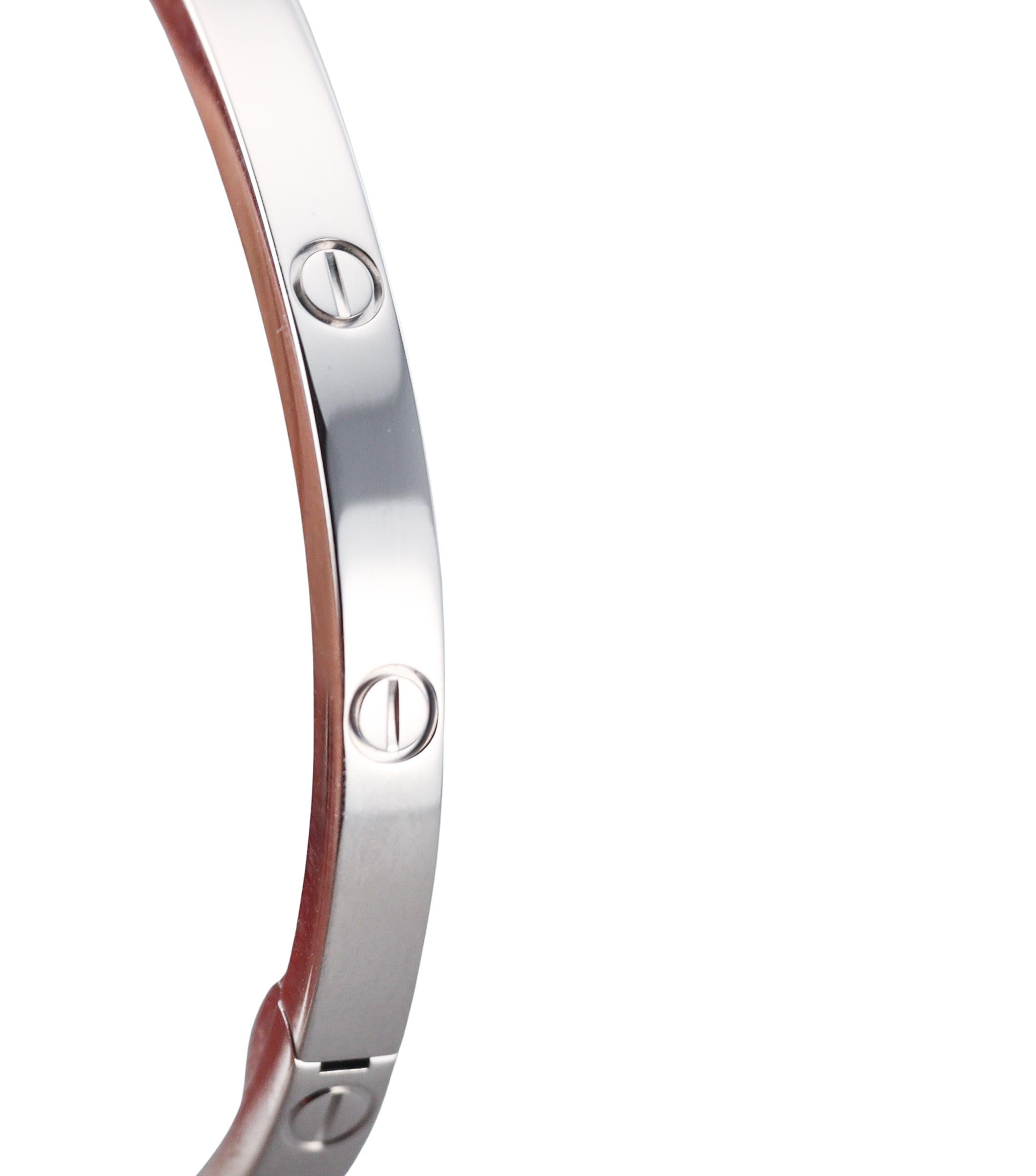 Cartier Love Small Model White Gold Bracelet Size 15