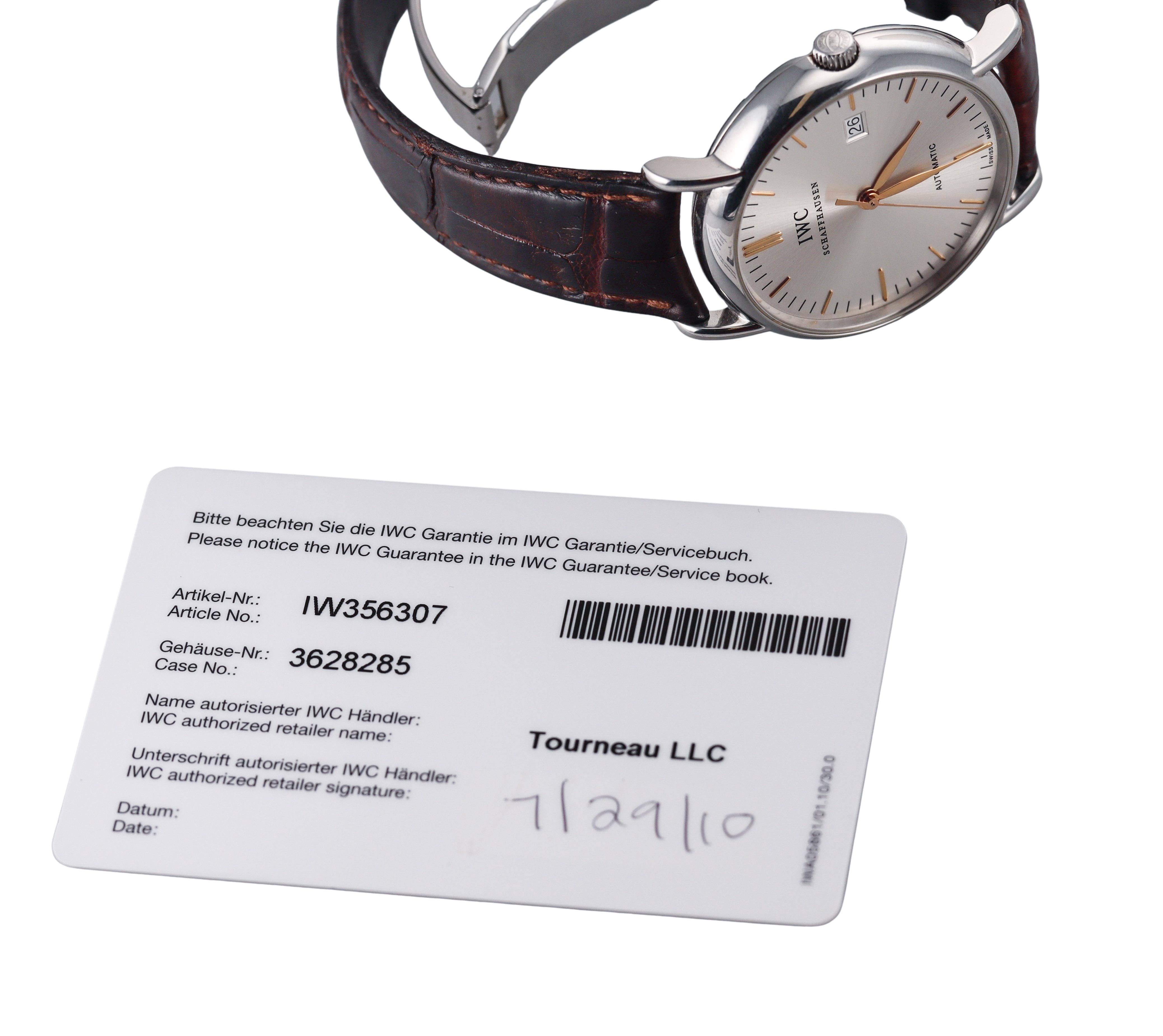 IWC Portofino Stainless Steel Automatic Watch IW356307