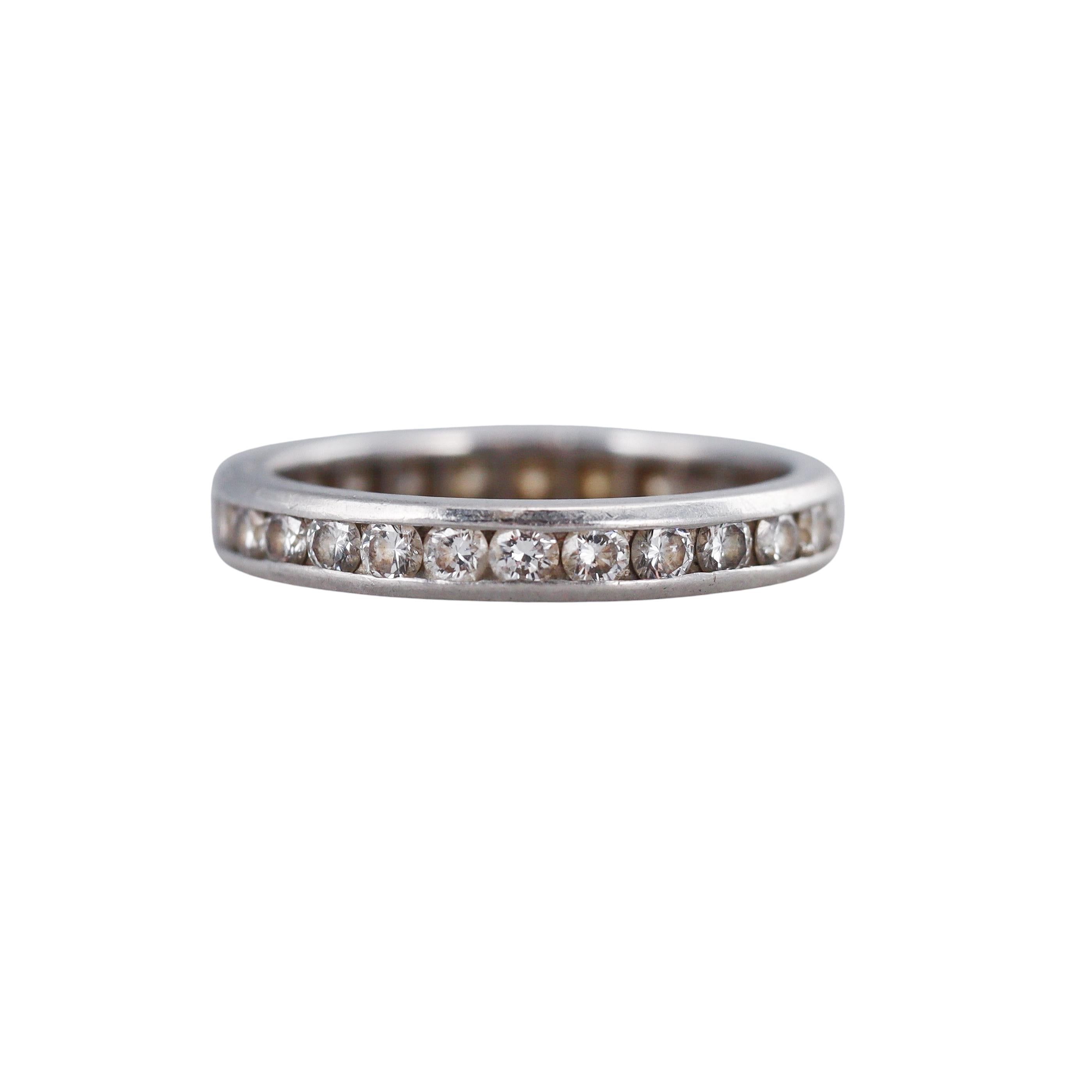 Tiffany & Co Platinum Diamond Eternity Wedding Band Ring