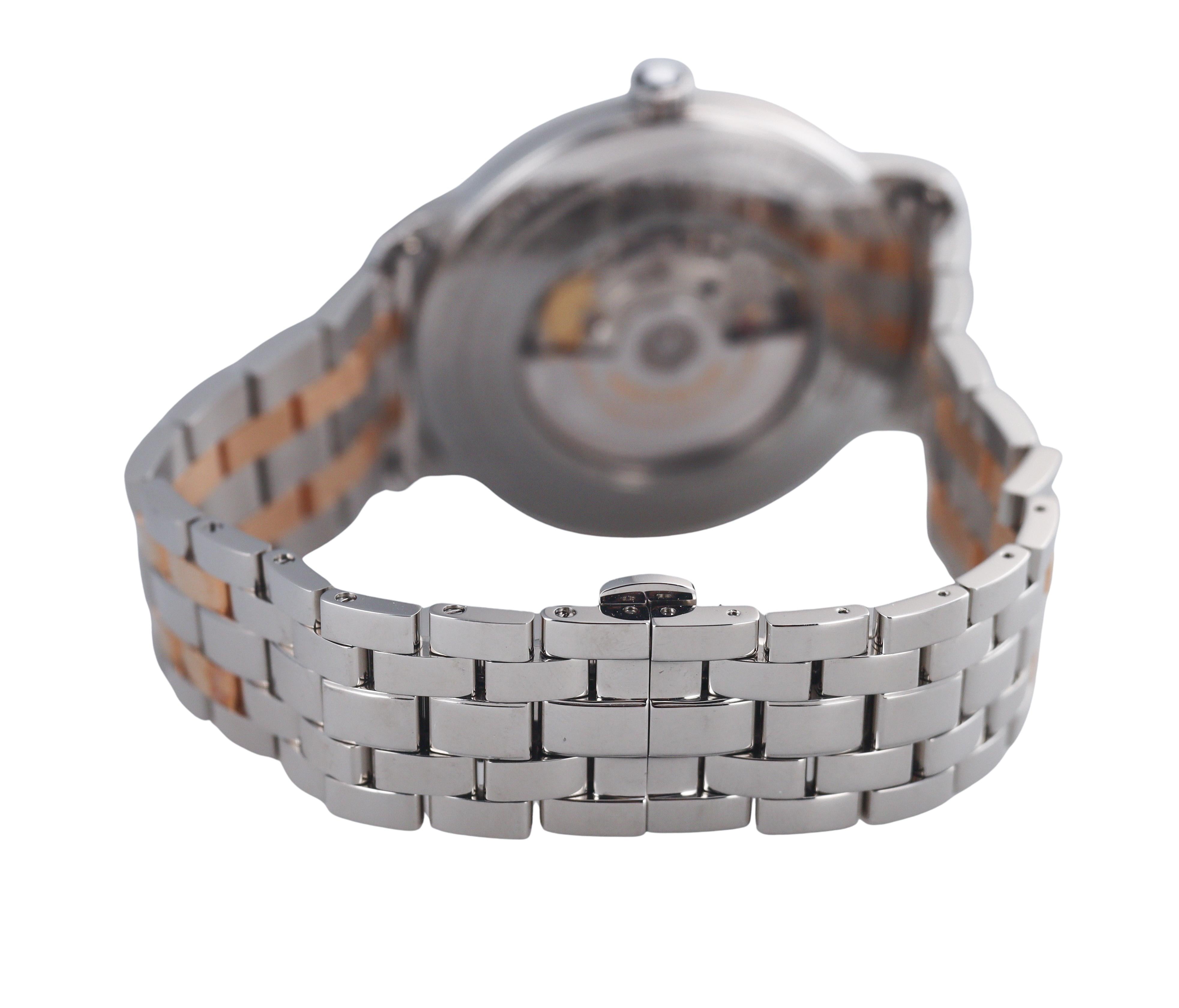 Montblanc Tradition Automatic Rose Gold Steel Silver Dial Watch 114337